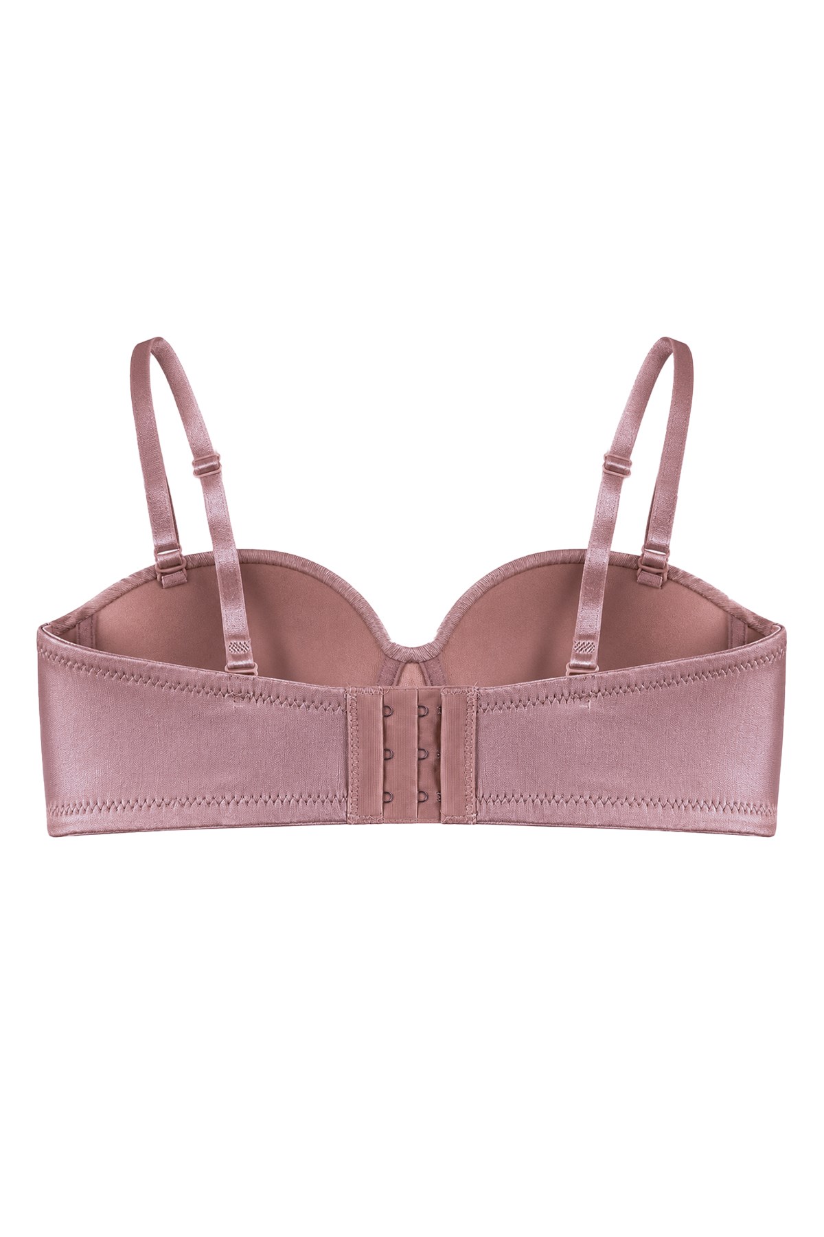 Seamless Bra - Maris | Pembe Micro Balenli Parlak Straplez Kadın Sütyen