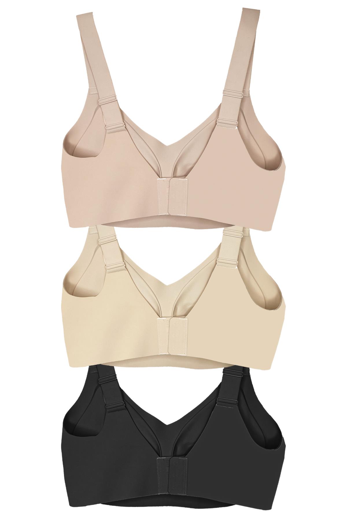 Seamless Bra - Curve | Lazer Kesim Dikişsiz Toparlayıcı Büyük Beden Kadın Sütyen 3lü Paket