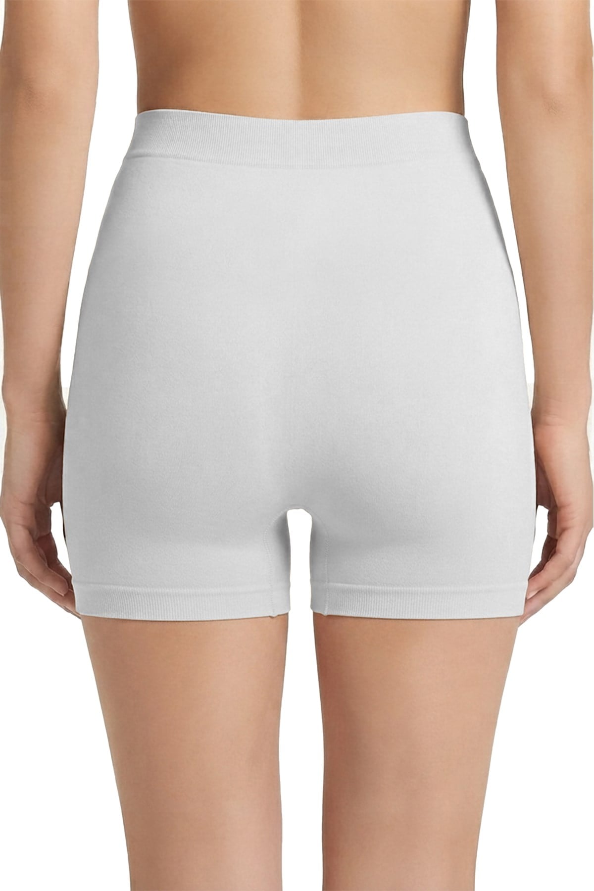 Cottonhill Premium - Kadın Beyaz Ultra-Rahat Seamless Yüksek Bel Uzun Paça Boxer