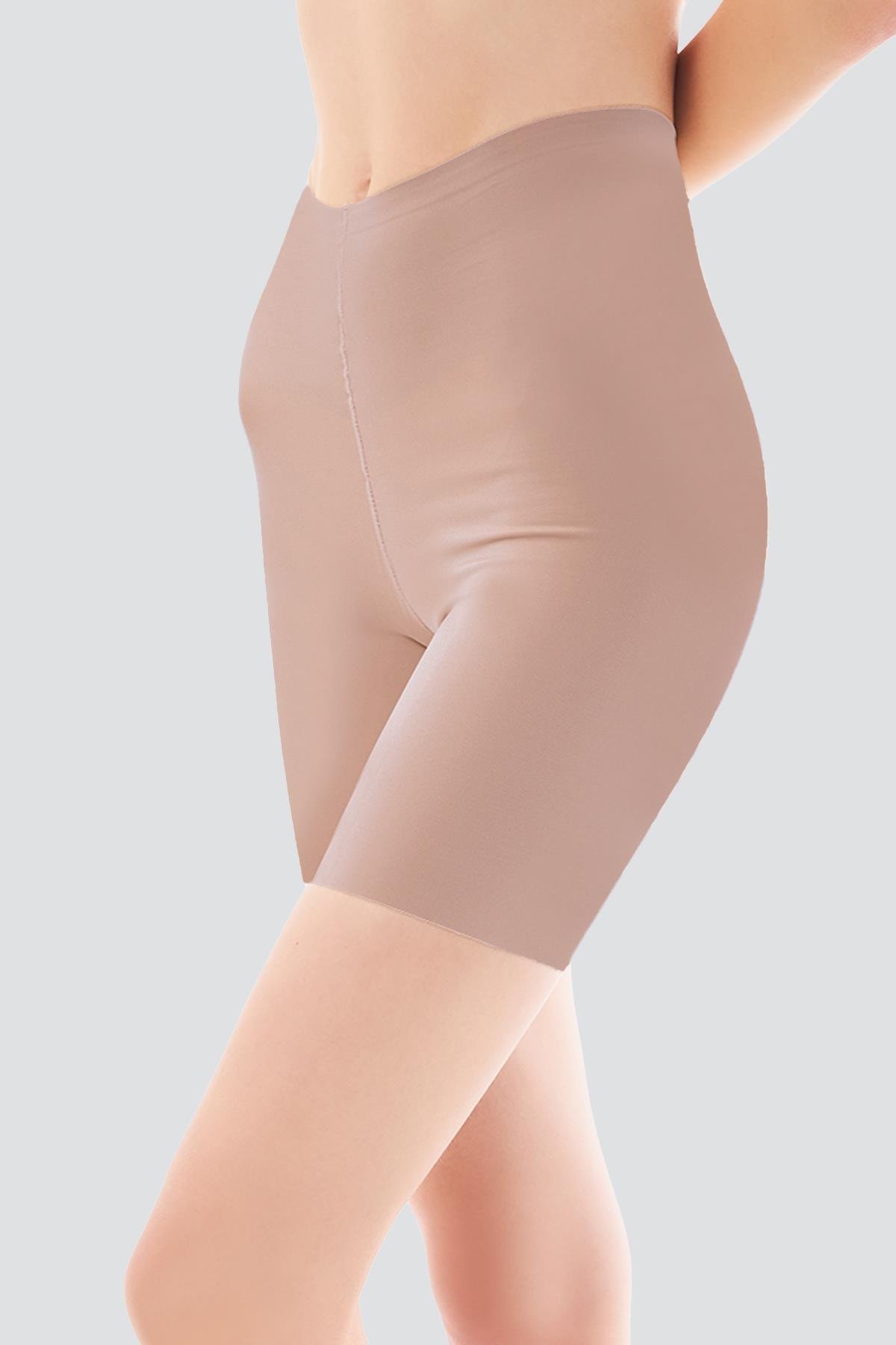 Kahverengi Yüksek Bel Toparlayıcı Lazer Kesim Kadın Korse