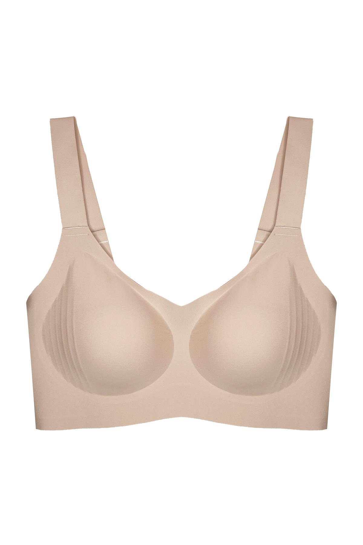 Seamless Bra - Curve | Kahverengi Lazer Kesim Dikişsiz Toparlayıcı Büyük Beden Kadın Sütyen