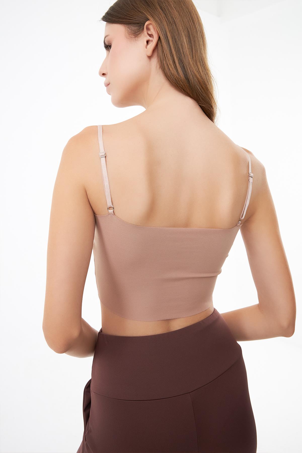 Ayarlanabilir İnce Askılı Lazer Kesim Crop Büstiyer 3lü Paket-7