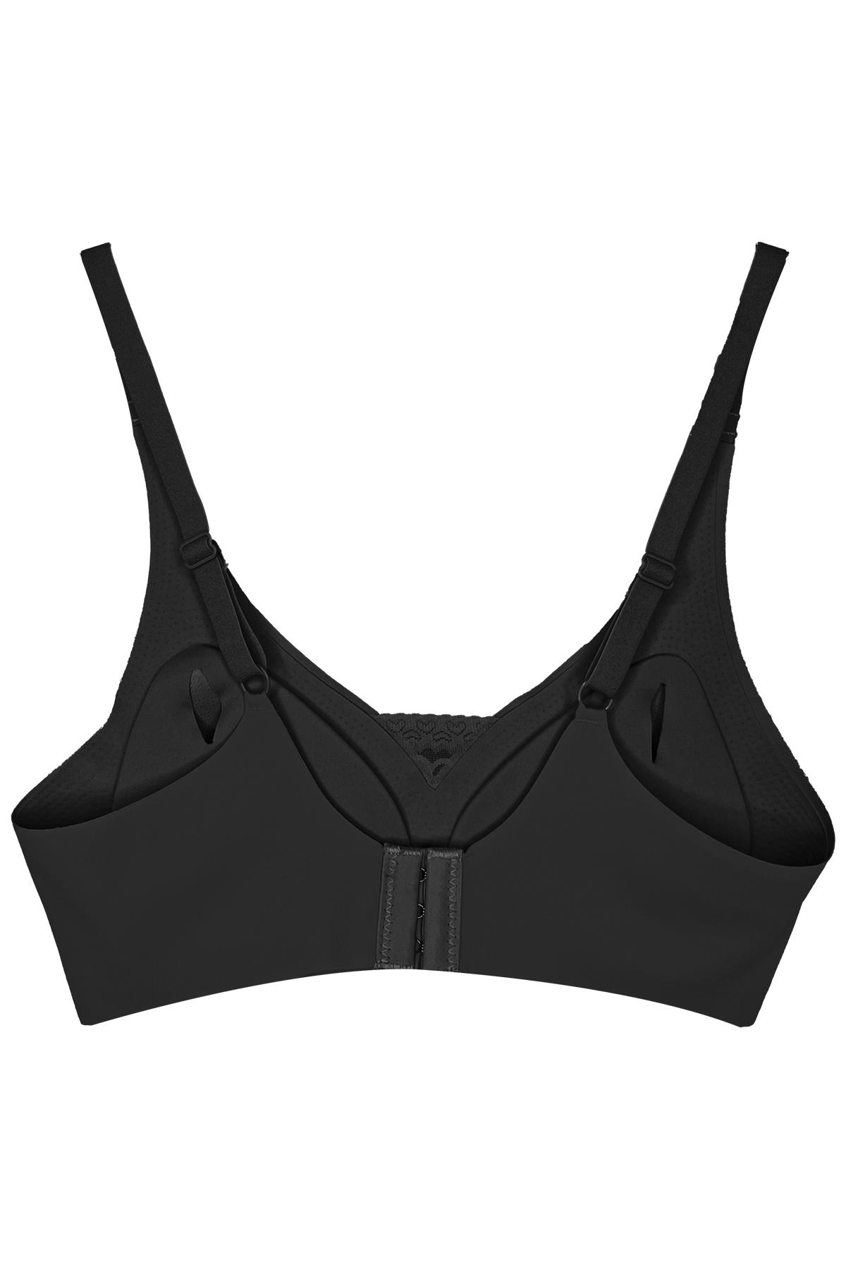 Siyah Lazer Kesim Dikişsiz Sütyen Çıkarılabilir Pedli Hayalet Sütyen Dantel Detay Ayarlanabilir Askı