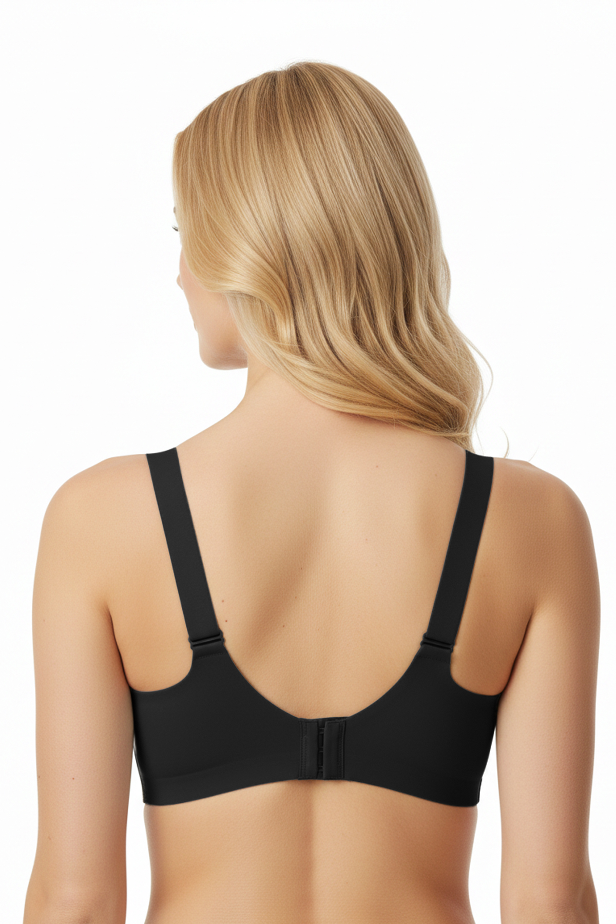 Seamless Bra - Shape | Siyah Lazer Kesim Dikişsiz Toparlayıcı Büyük Beden Tüllü Kadın Sütyen