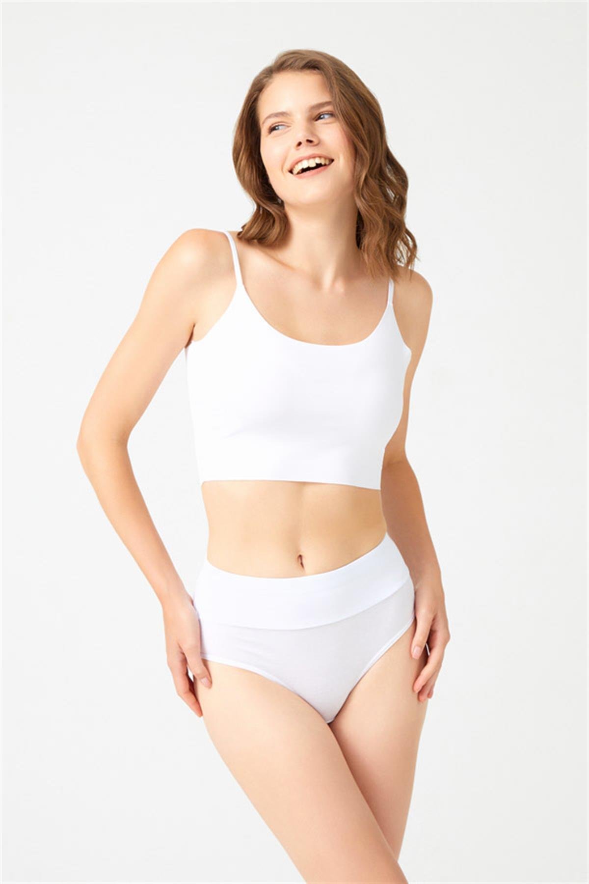 Pamuklu Yüksek Bel Toparlayıcı Kadın Bikini Külot 3lü Paket