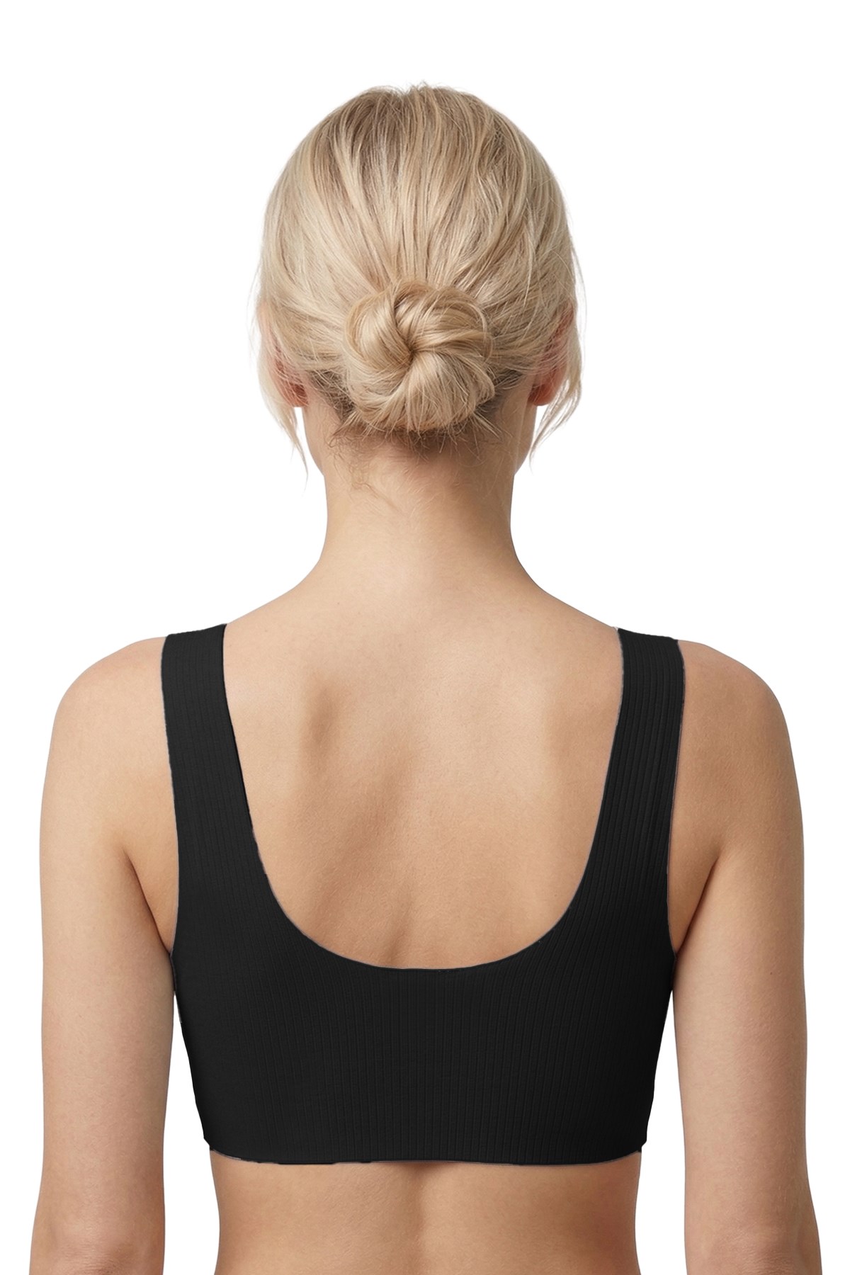 Seamless Bra - Feel | Siyah Lazer Kesim Çizgi Detaylı Önü Açılabilir Dikişsiz Kadın Sütyen