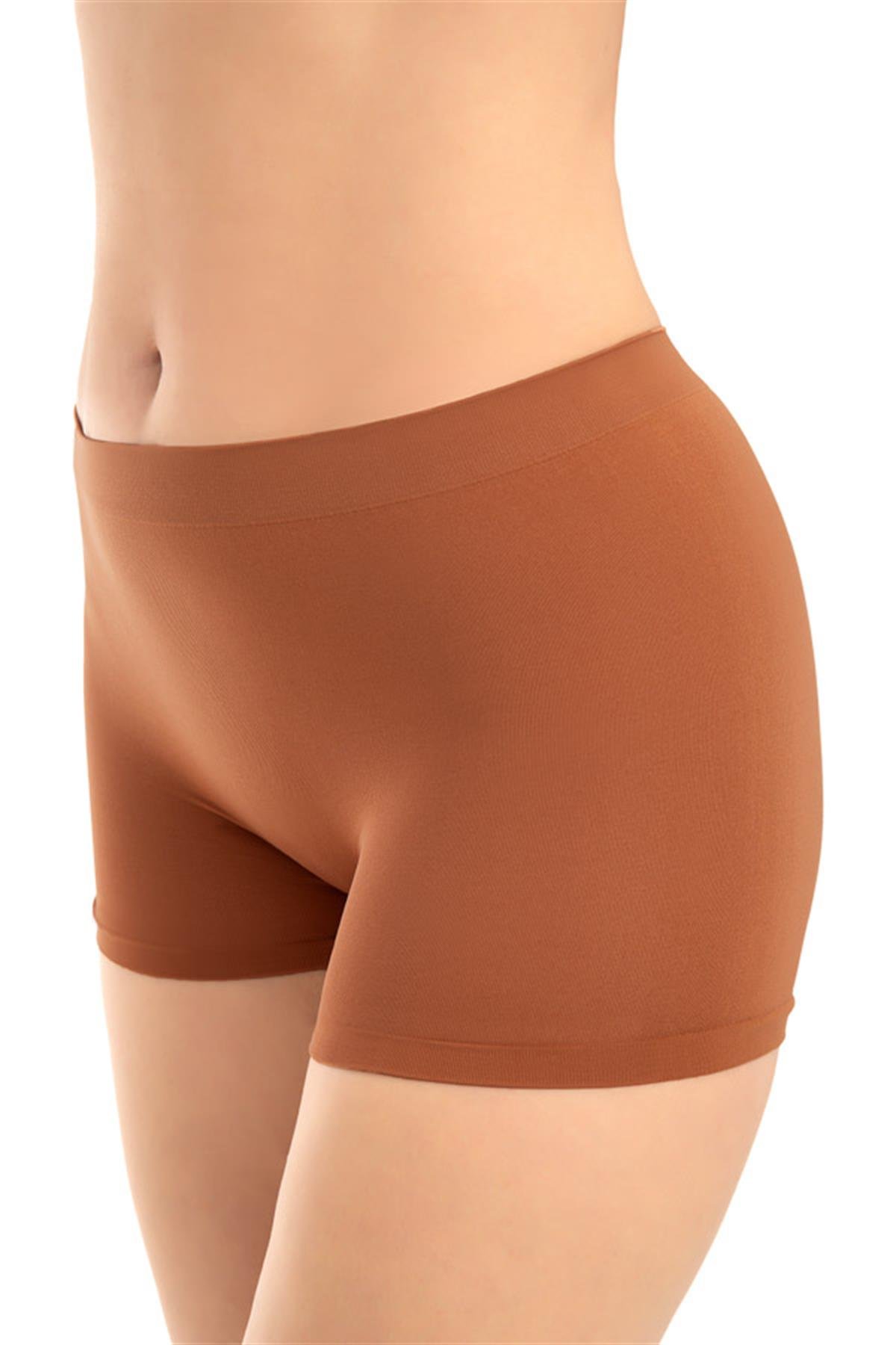Cottonhill Premium - Kadın Kahverengi Ultra-Rahat Seamless Boxer