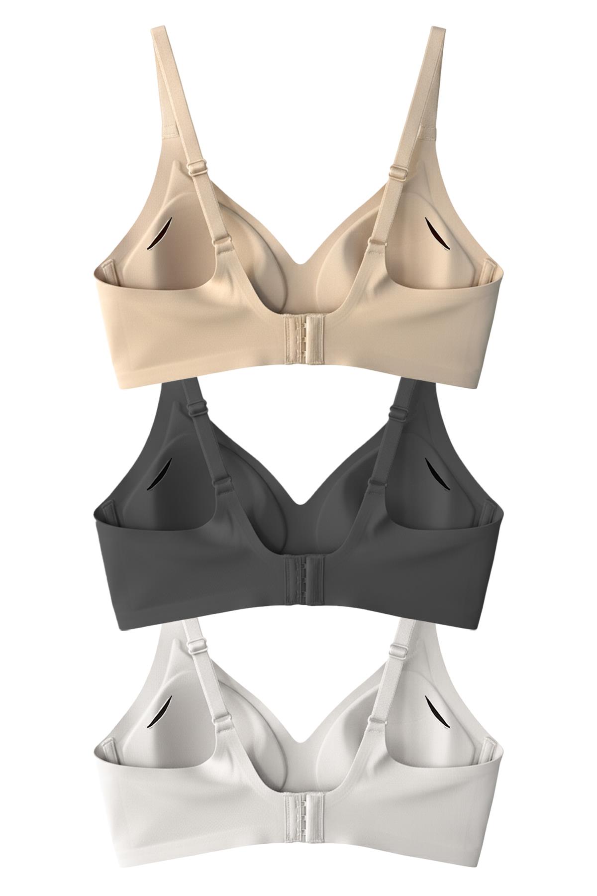 Seamless Bra - Pure | Lazer Kesim Dikişsiz Ayarlanabilir Askılı Balensiz Kadın Sütyen 3lü Paket