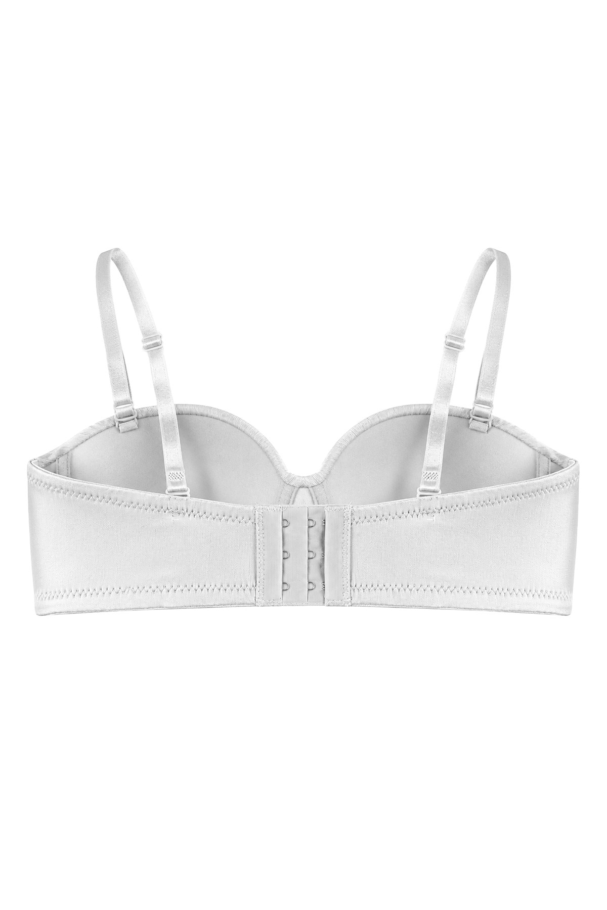 Seamless Bra - Maris | Krem Micro Balenli Parlak Straplez Kadın Sütyen