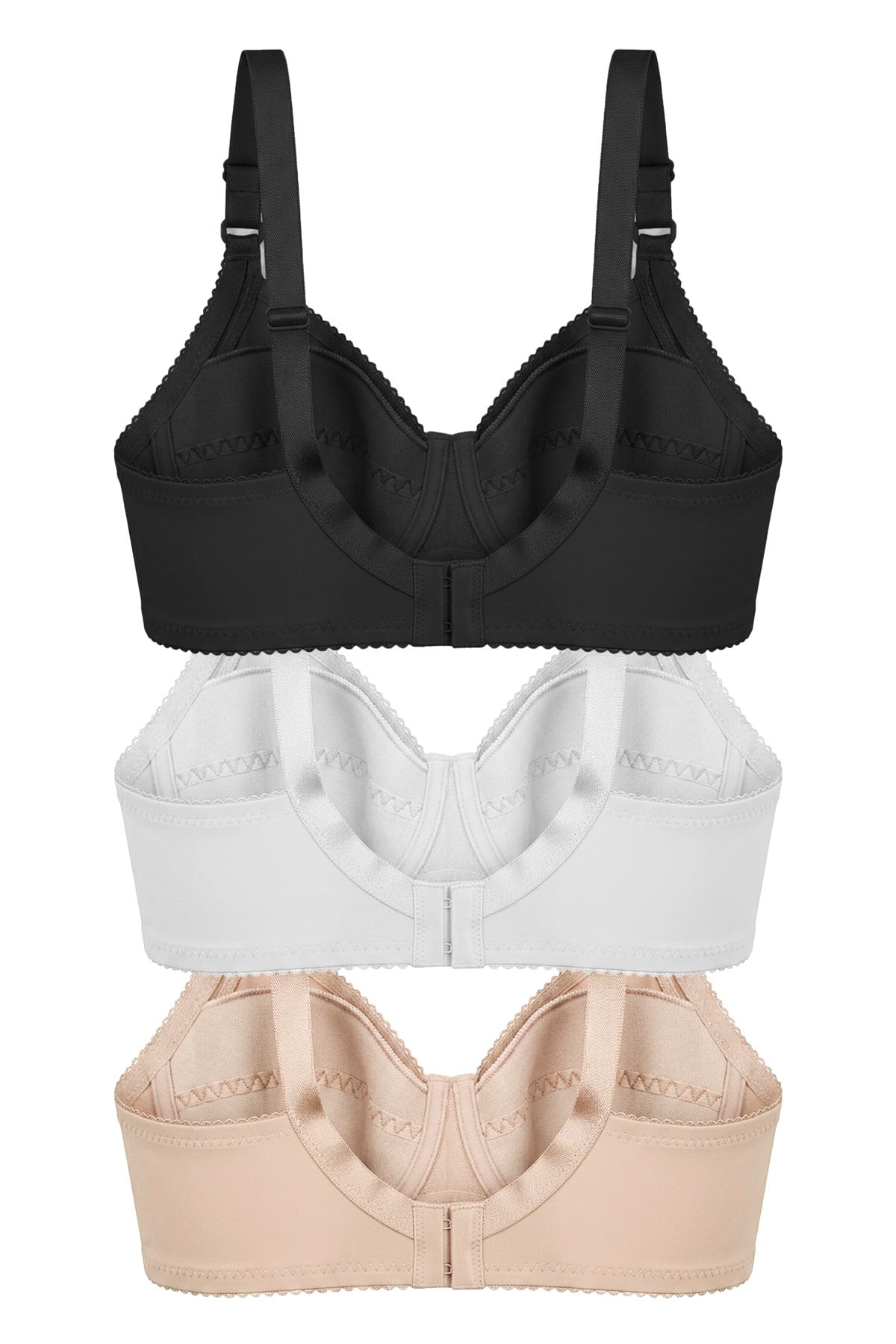 Bra - Novia | Büyük Beden Micro Balenli Minimizer Ayarlanabilir Askılı Kadın Sütyen 3lü Paket-2