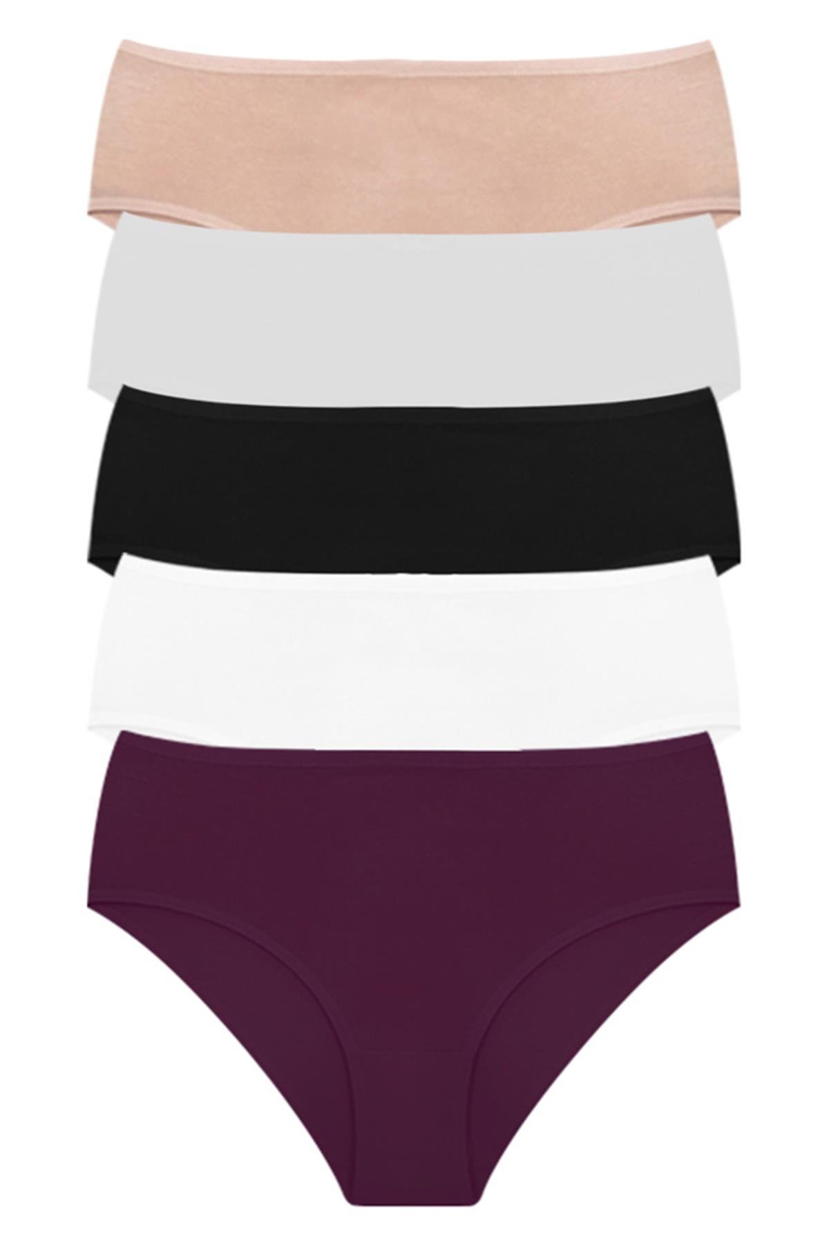 Pamuklu Geniş Kenarlı Bato Külot 5li Paket-3