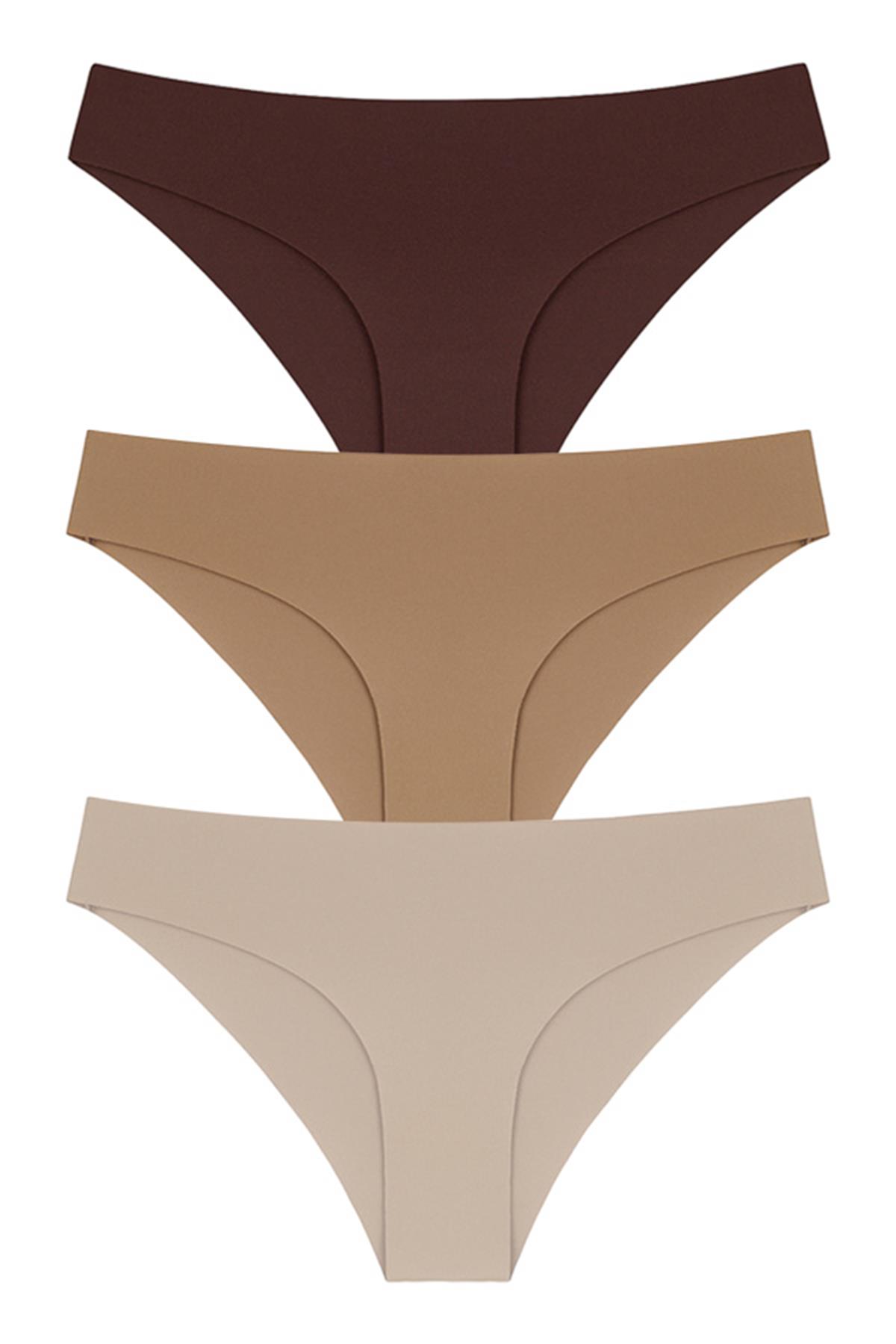 Lazer Kesim Kadın Bikini Külot 3lü Paket-2