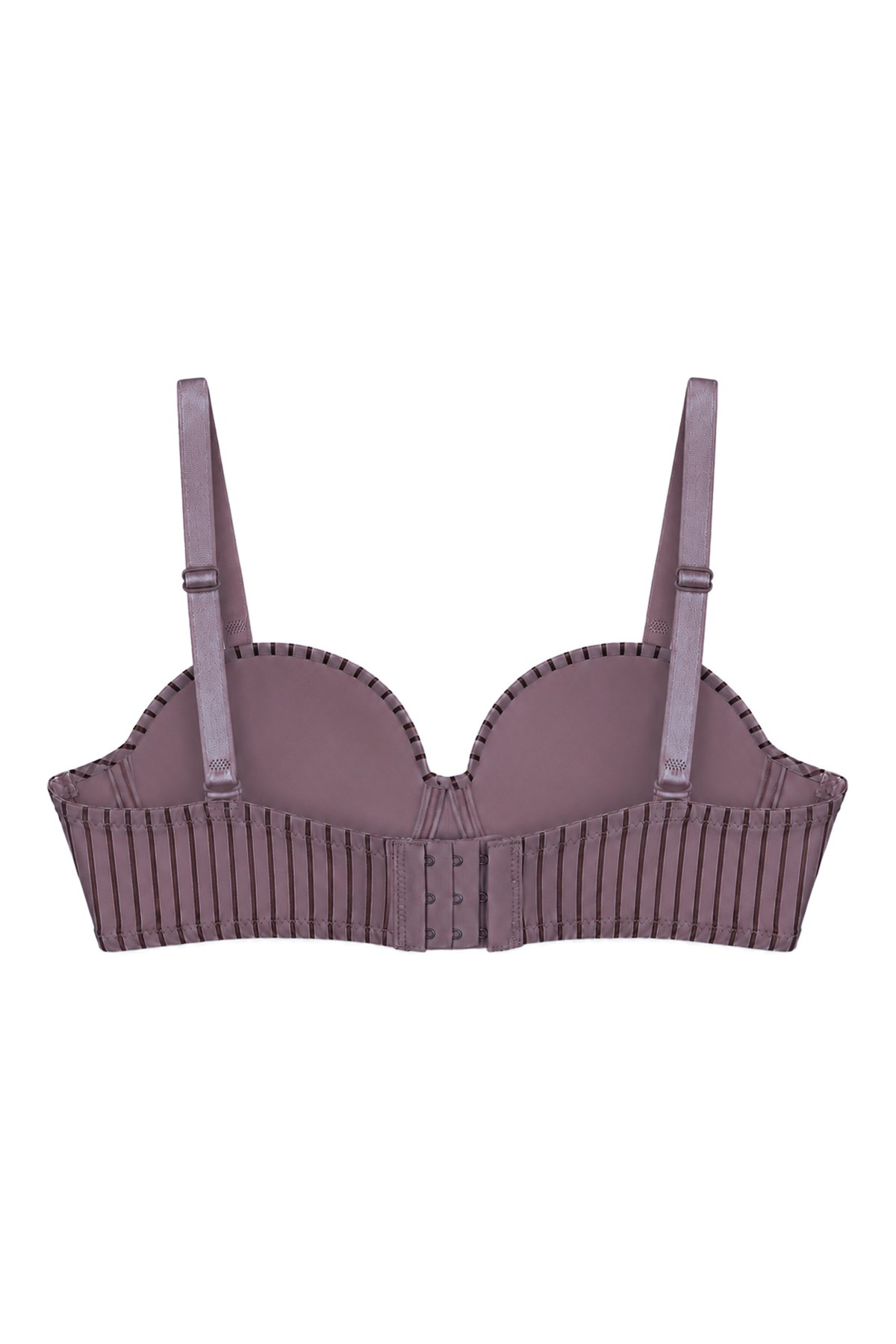Seamless Bra - Striva | Mürdüm Mikro Çizgi Desenli Balenli Toparlayıcı Kadın Sütyen