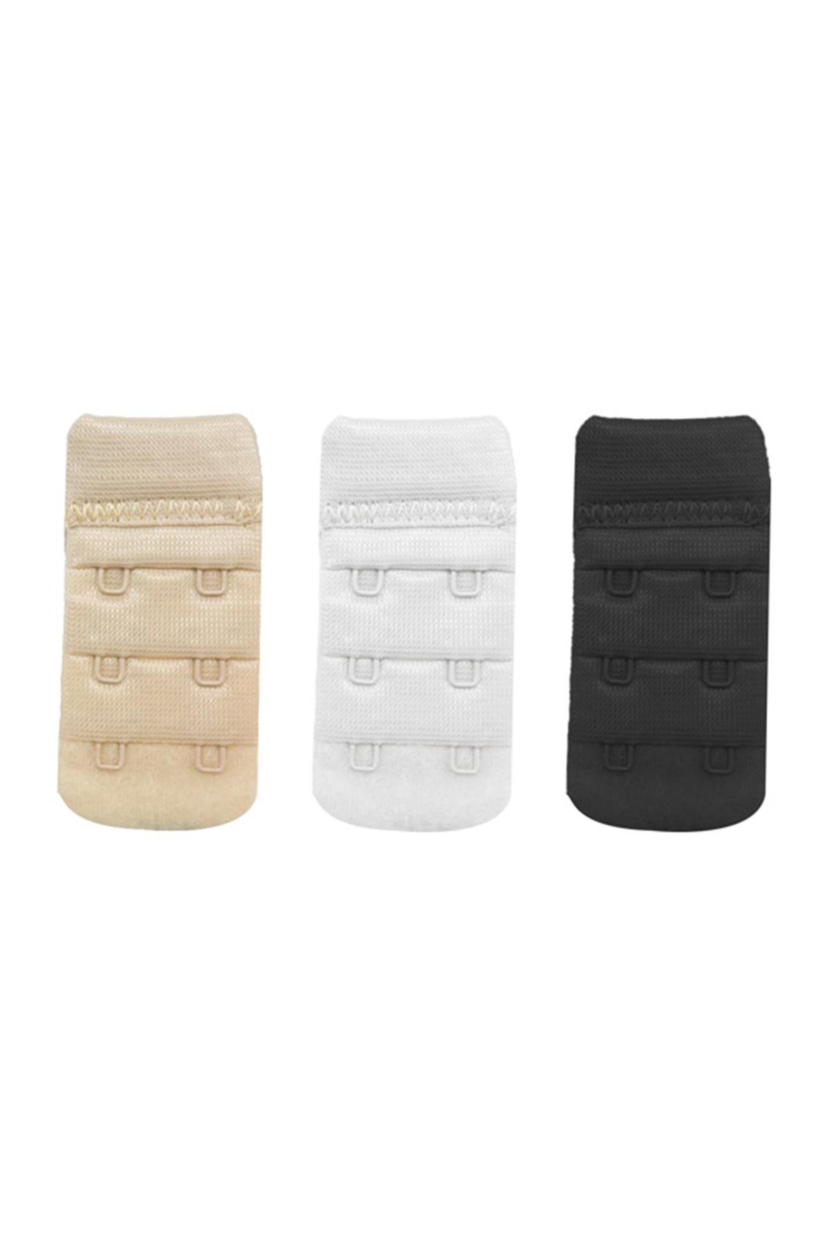 Kadın Sütyen Uzatma Agrafı 2 Kancalı 3 Sıralı Kopça 3lü Paket