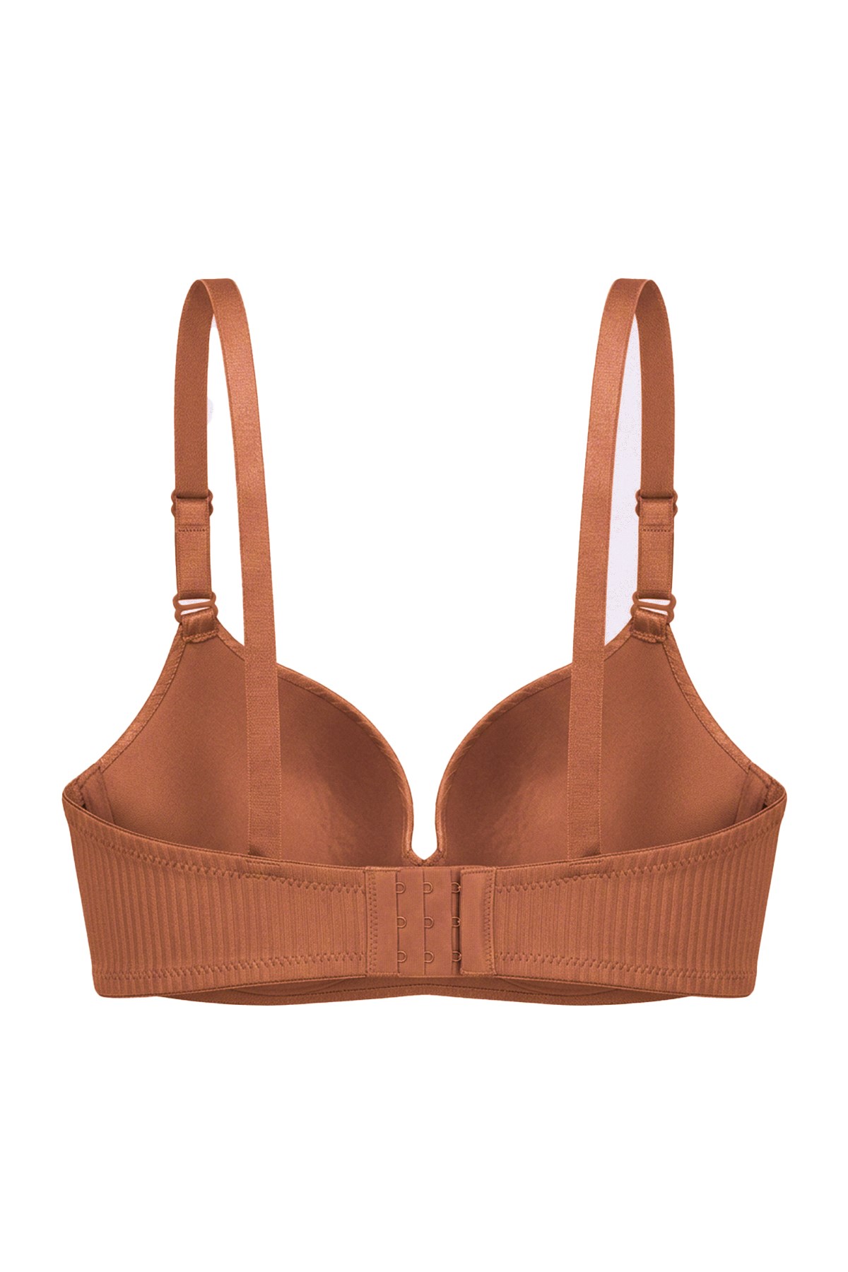 Seamless Bra - Rivelle | Bej Mikro Çizgi Desenli Balensiz Günlük Kadın Sütyen