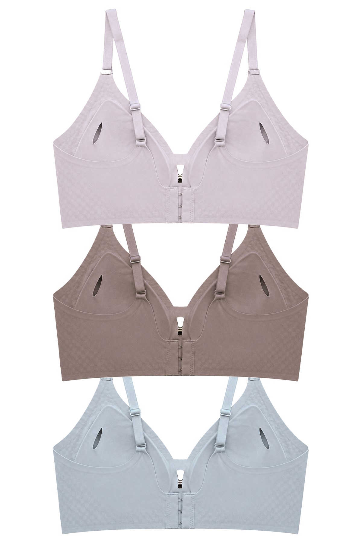 Seamless Bra - Elune | Lazer Kesim Balensiz Dekolte Taş Detaylı Dikişsiz Kadın Sütyen 3lü Paket