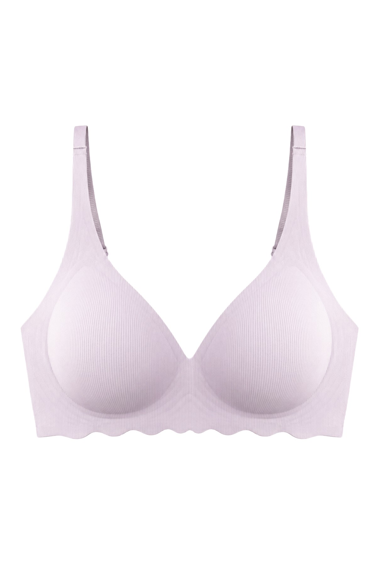 Seamless Bra - Lumera | Lila Lazer Kesim Balensiz Rib Dokulu Dalga Kesim Dikişsiz Kadın Sütyen