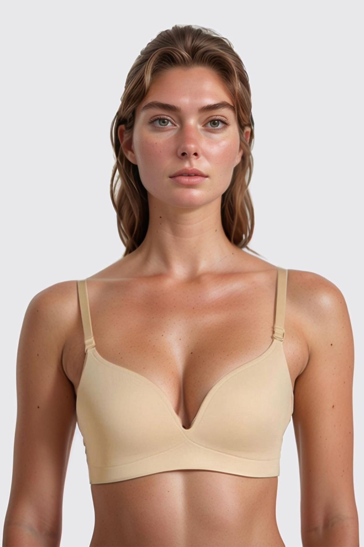 Ten Dikişsiz Lazer Kesim Sütyen Ayarlanabilir Askılı Kadın Hayalet Sütyen Agraflı