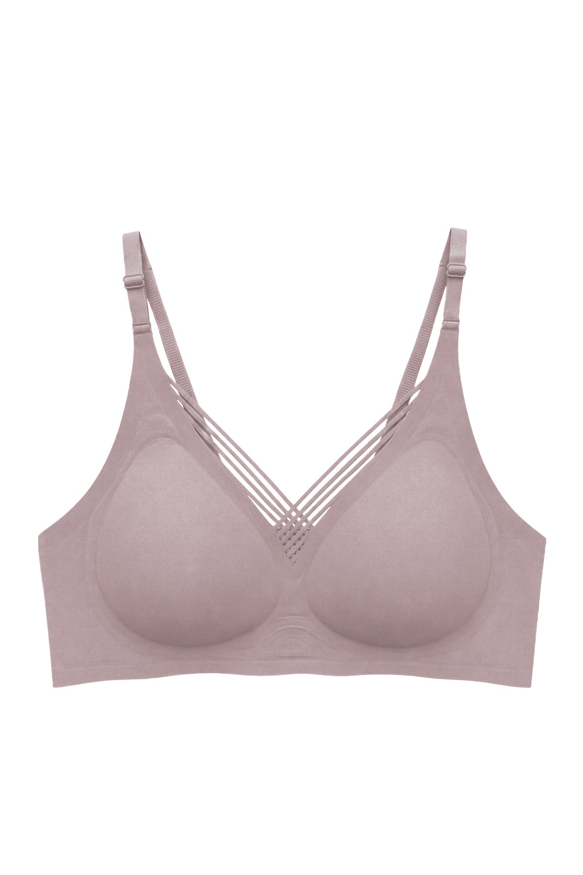 Seamless Bra - Lucent | Kahverengi Lazer Kesim Balensiz Ön Çapraz Şerit Detaylı Kadın Sütyen