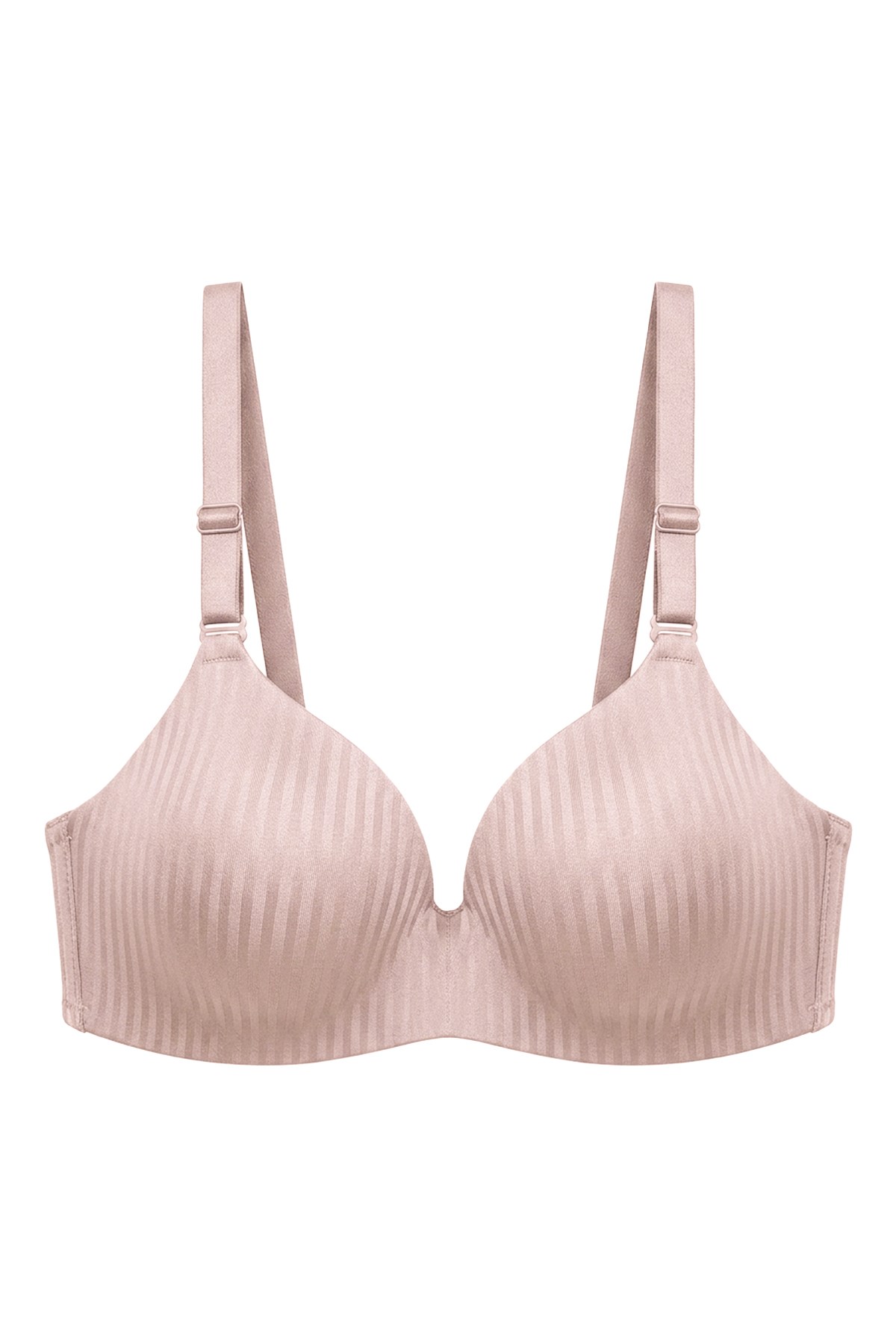 Seamless Bra - Rivelle | Pudra Mikro Çizgi Desenli Balensiz Günlük Kadın Sütyen