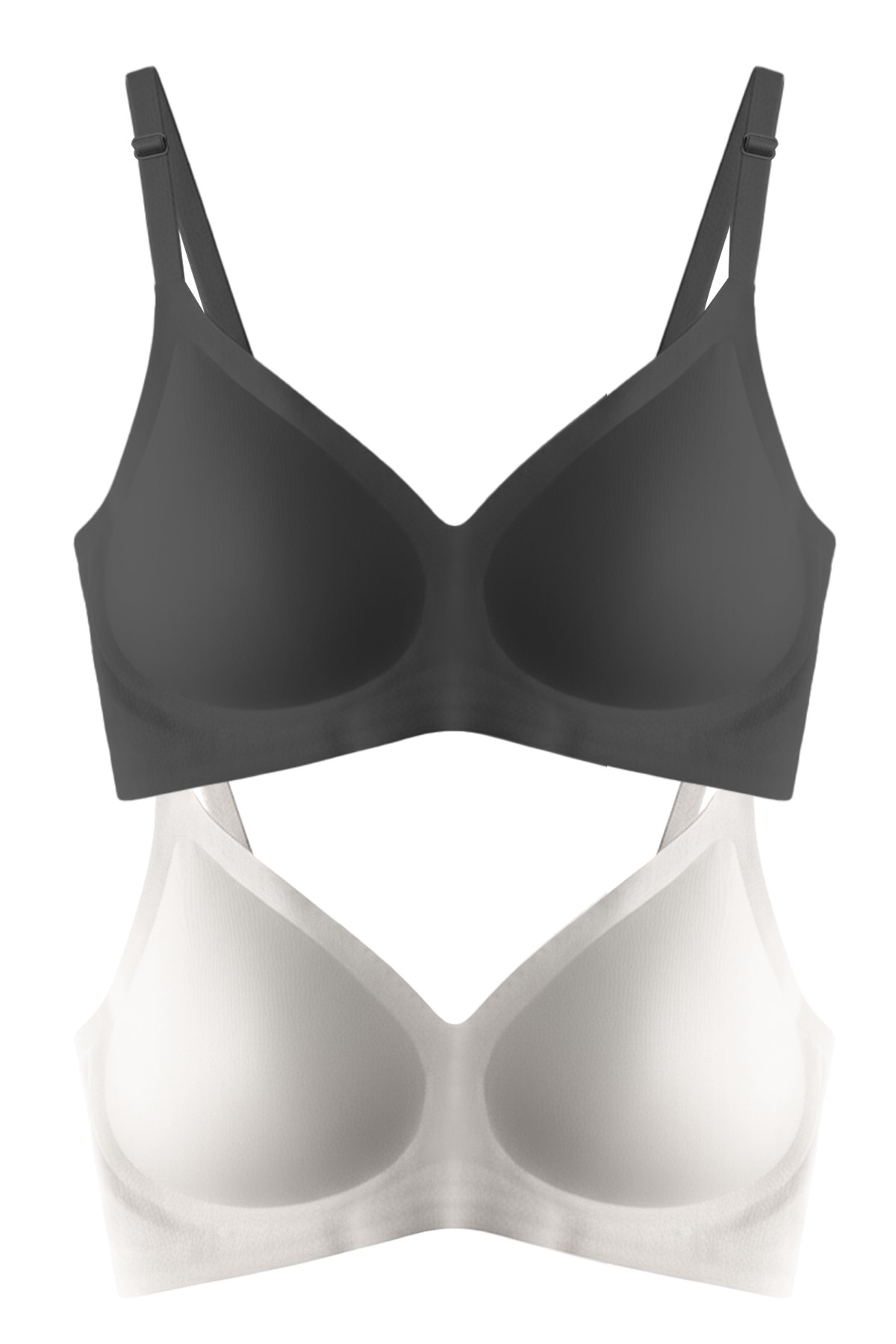 Seamless Bra - Soft | Lazer Kesim Balensiz Ayarlanabilir Askılı Dikişsiz Kadın Sütyen 2li Paket-6