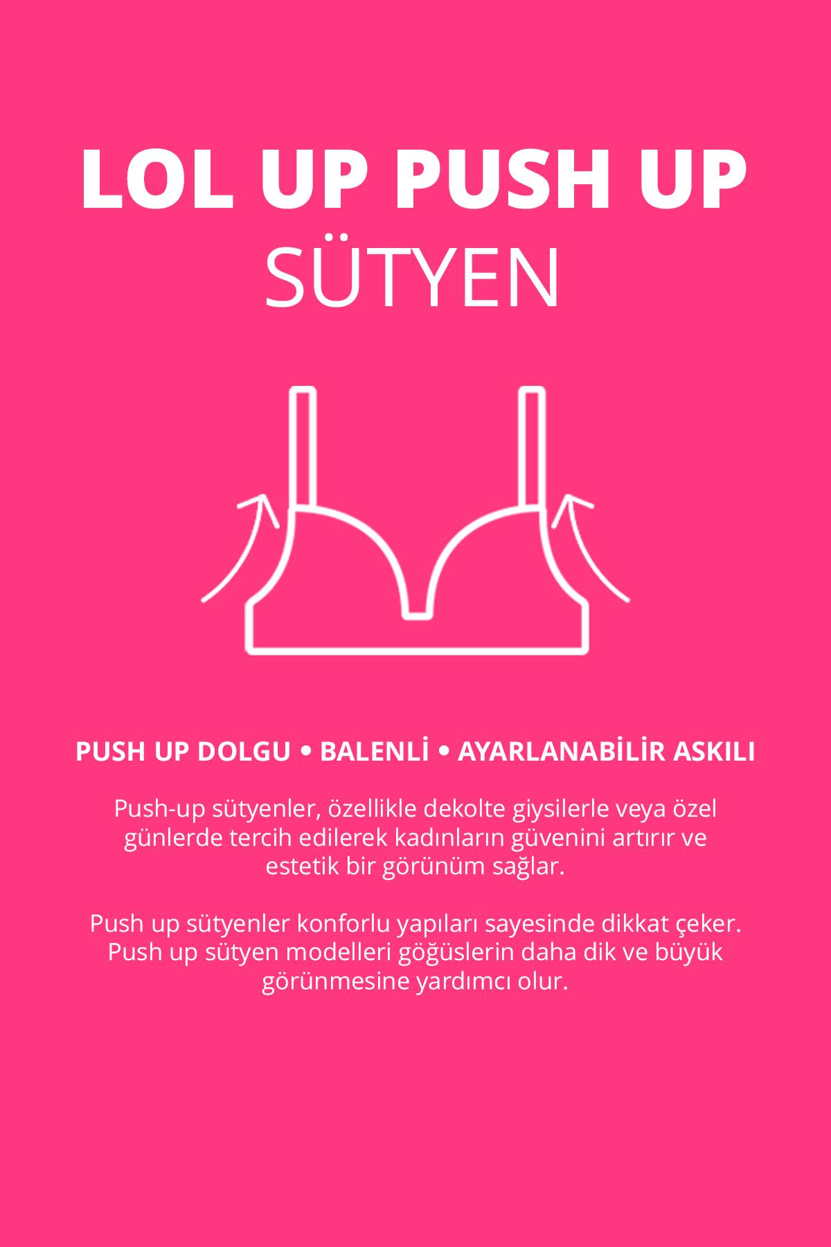 Lol Up Push Up Balenli Kahverengi Sütyen