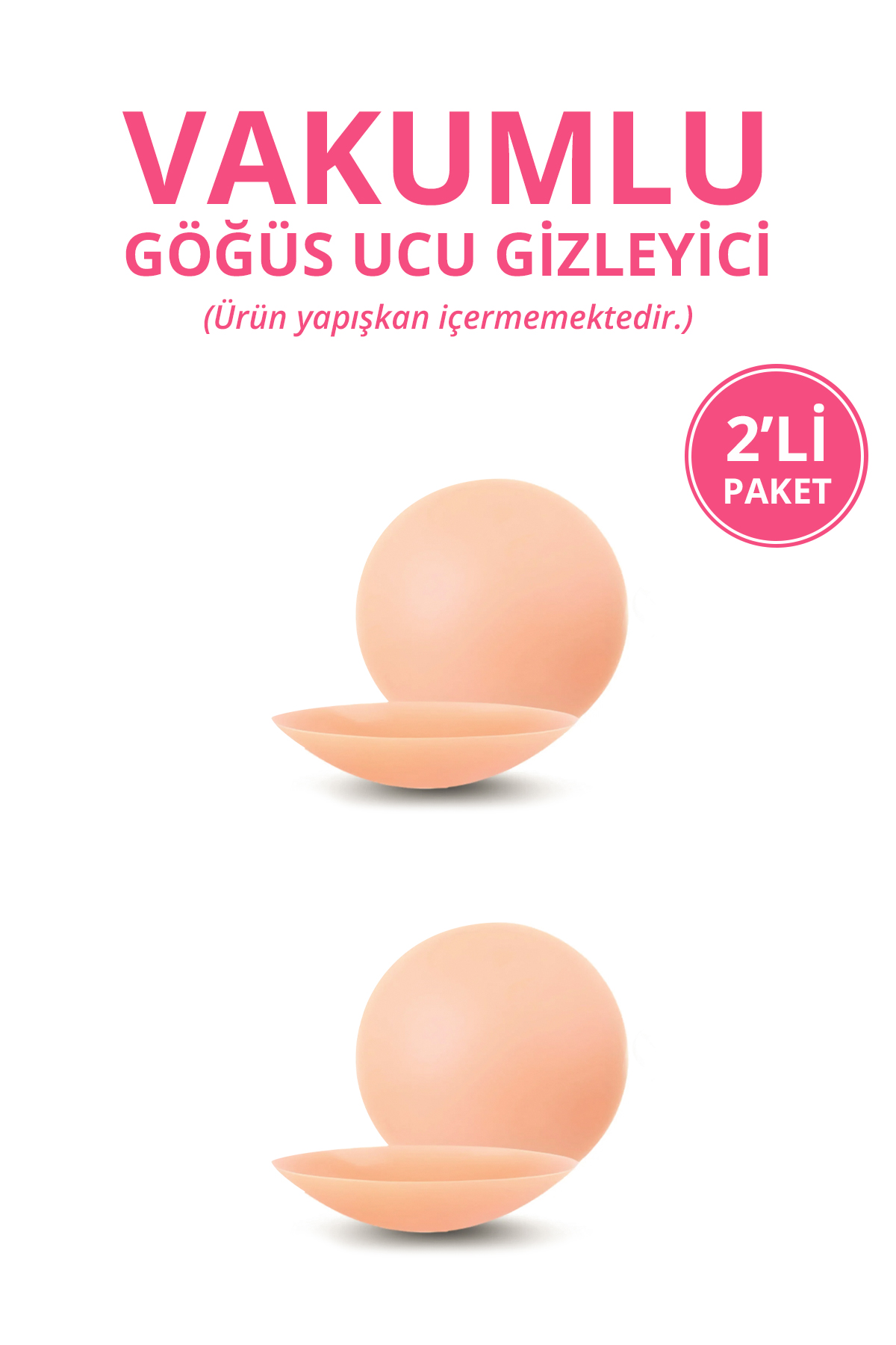 Ten Vakumlu Yapışkansız Göğüs Ucu Kapatıcı, Meme Ucu Kapatıcı 2li Paket