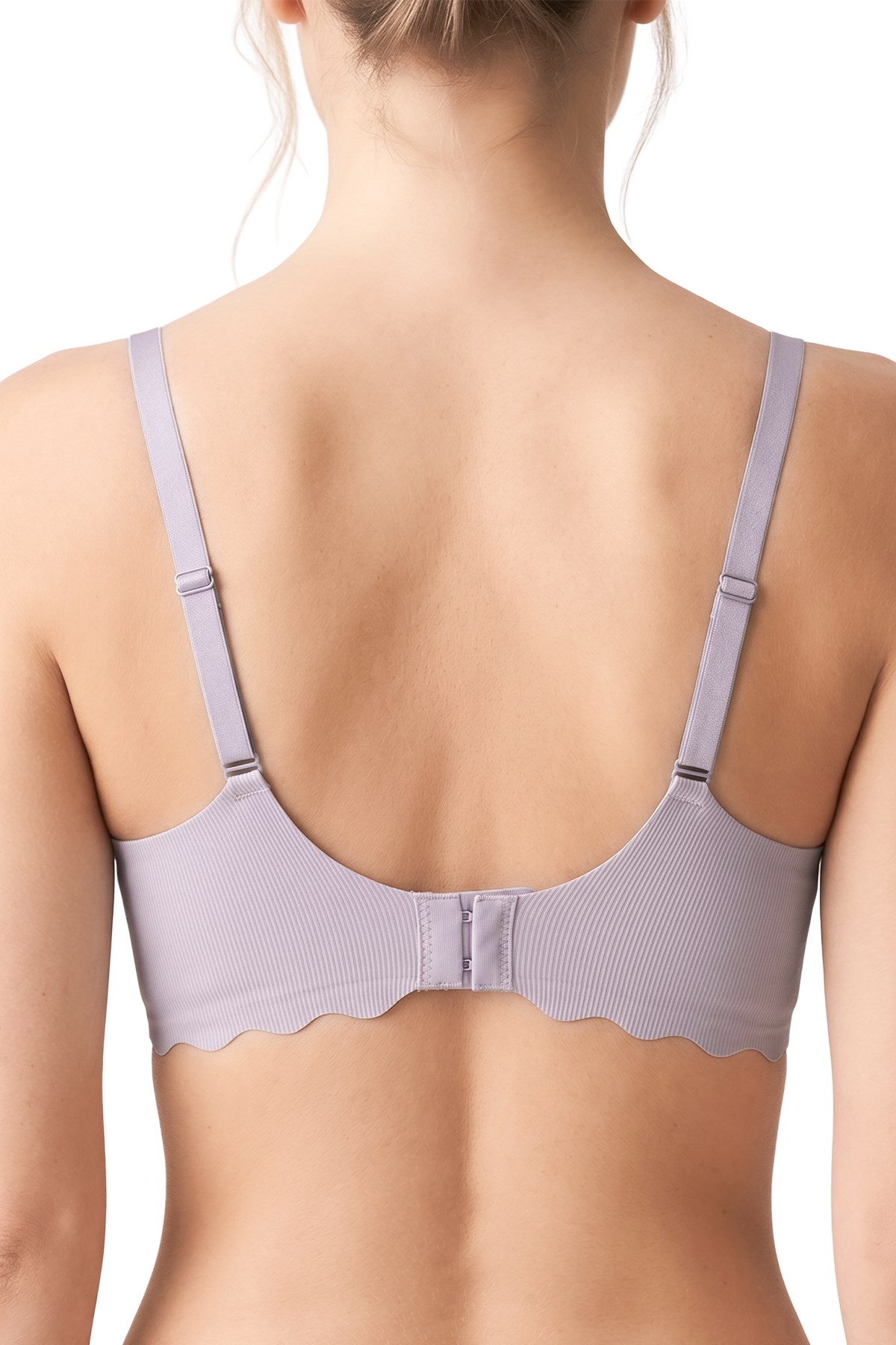 Seamless Bra - Lumera | Lila Lazer Kesim Balensiz Rib Dokulu Dalga Kesim Dikişsiz Kadın Sütyen