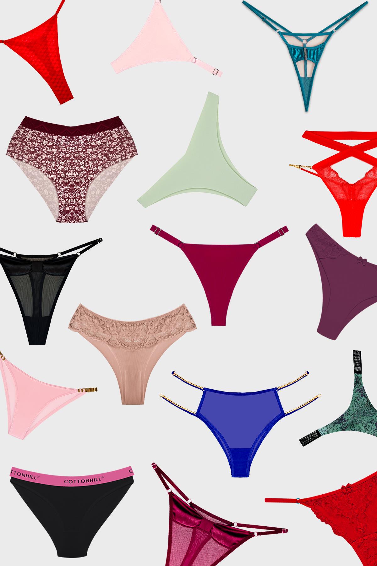 Kadın Bikini Külot Brezilya Külot Tanga Külot Karma Paket 10lu