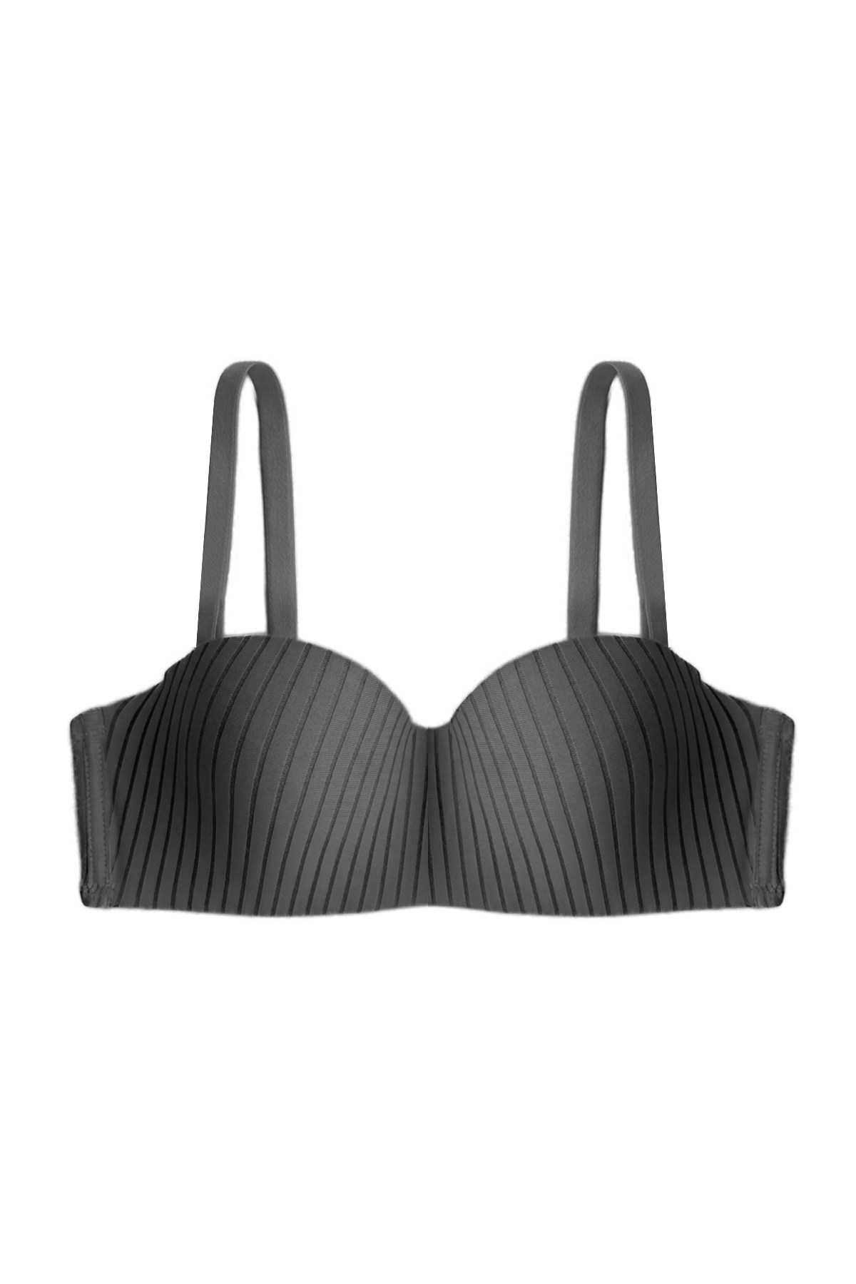 Seamless Bra - Striva | Siyah Mikro Çizgi Desenli Balenli Toparlayıcı Kadın Sütyen