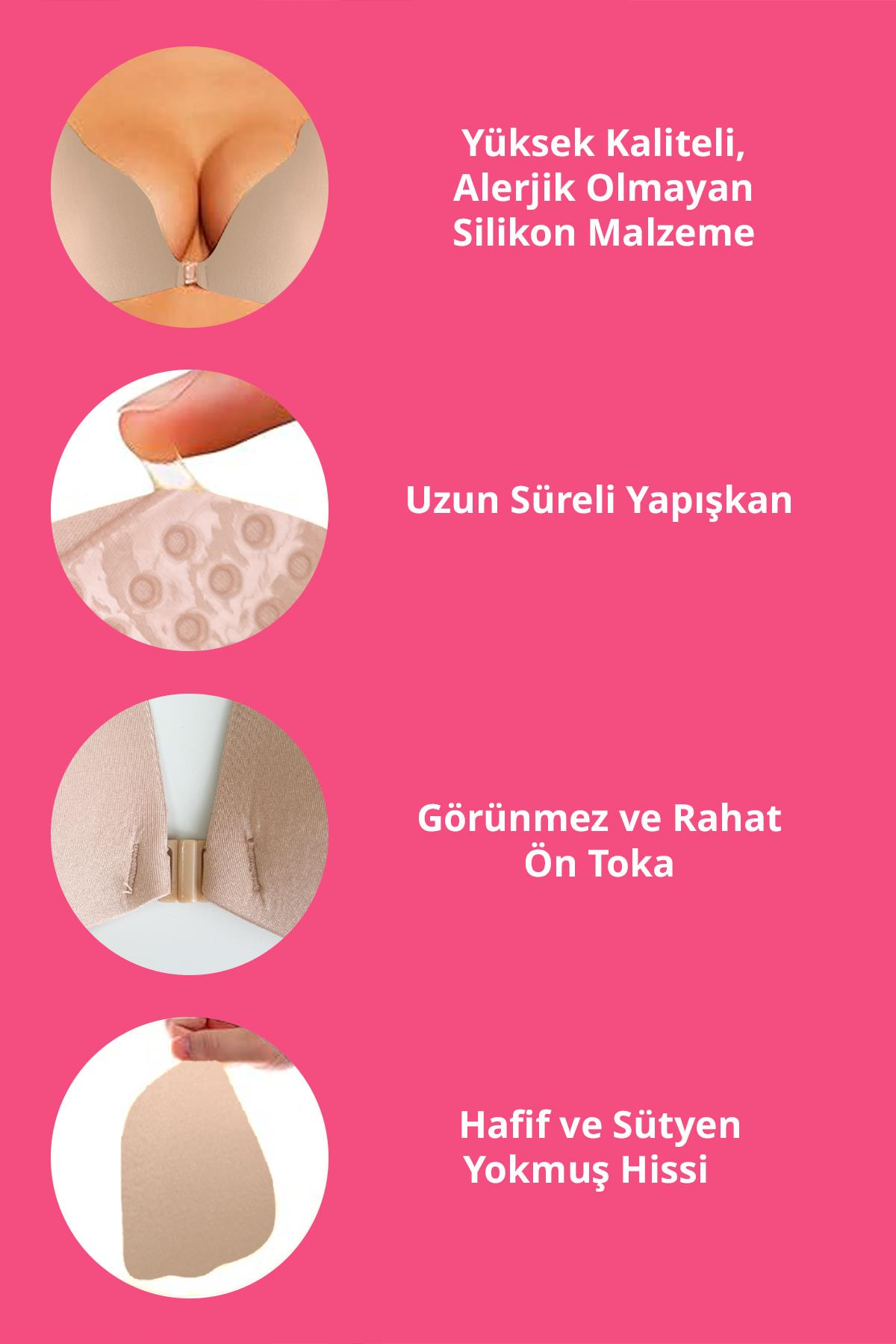 Ten Askısız Straplez Göğüs Dikleştirici Yapışkan Sütyen