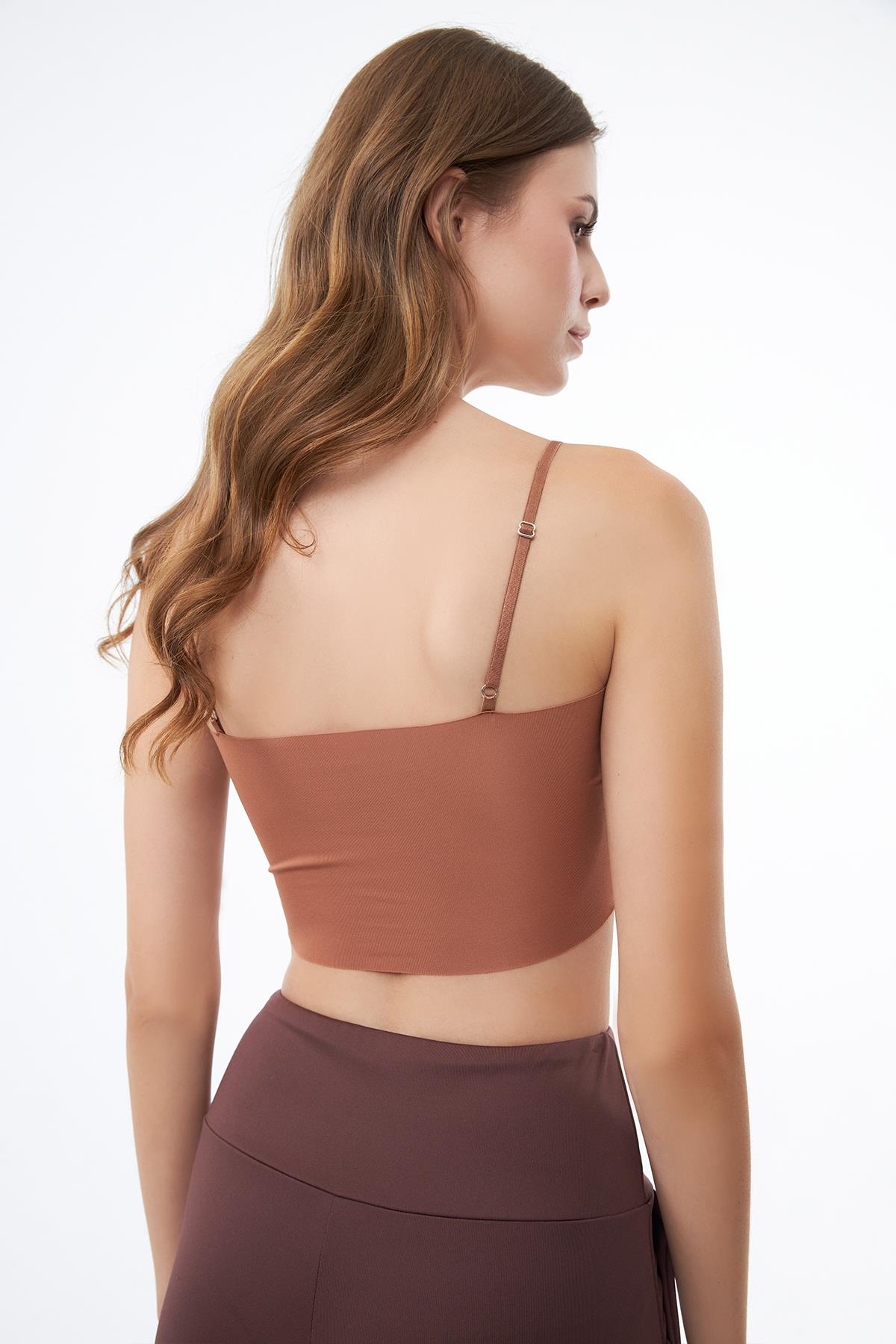 Ayarlanabilir İnce Askılı Lazer Kesim Crop Büstiyer 3lü Paket-7