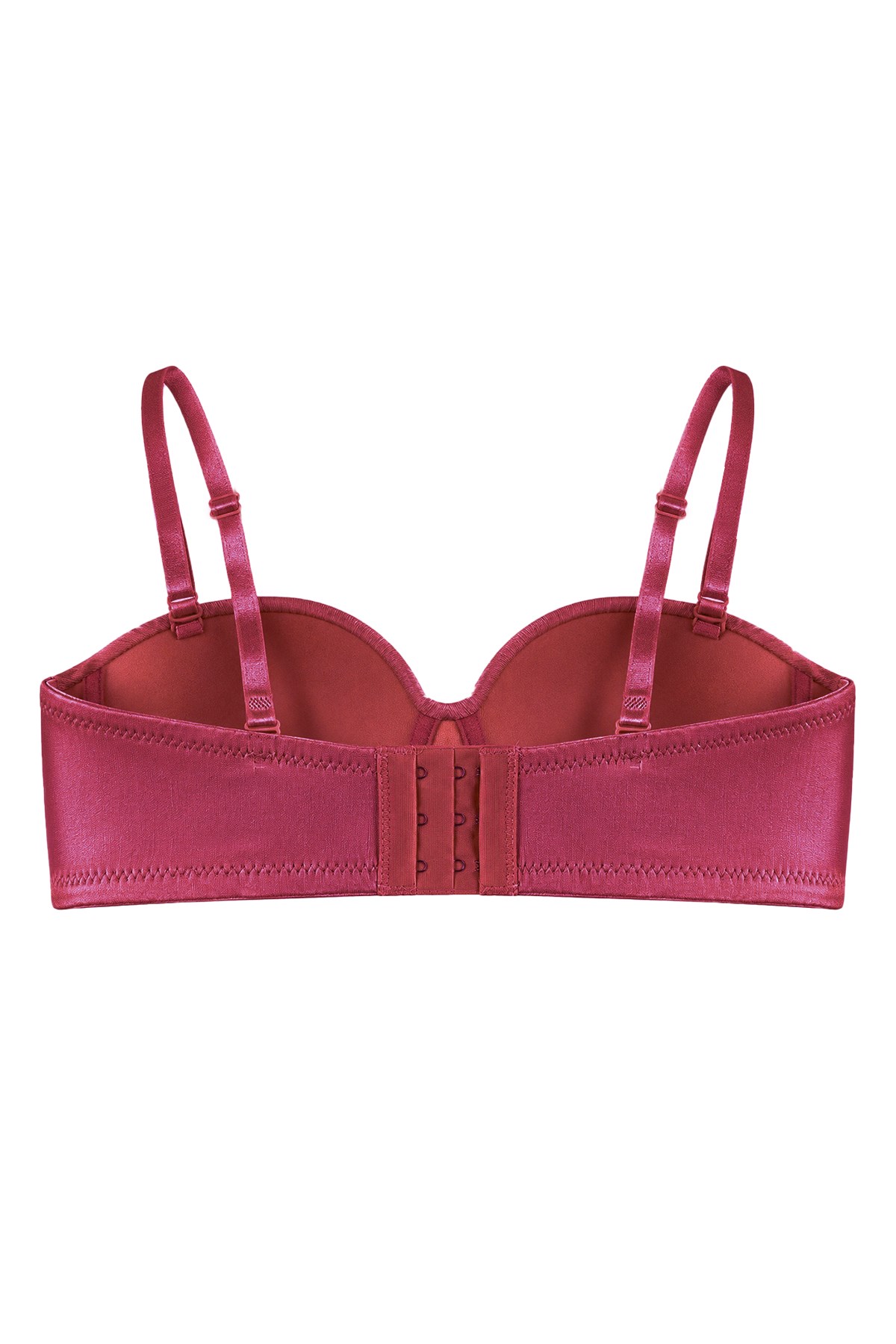 Seamless Bra - Maris | Vişne Micro Balenli Parlak Straplez Kadın Sütyen