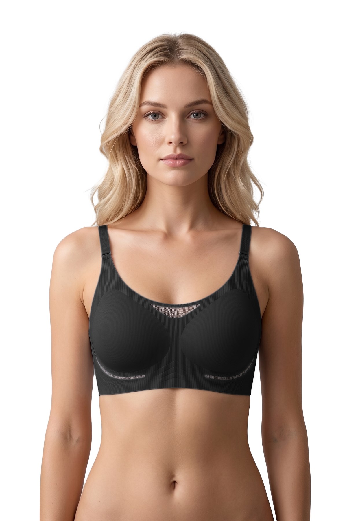 Seamless Bra - Avena | Lazer Kesim Balensiz Çizgi Dokulu Tül Detaylı Kadın Sütyen 3lü Paket-2
