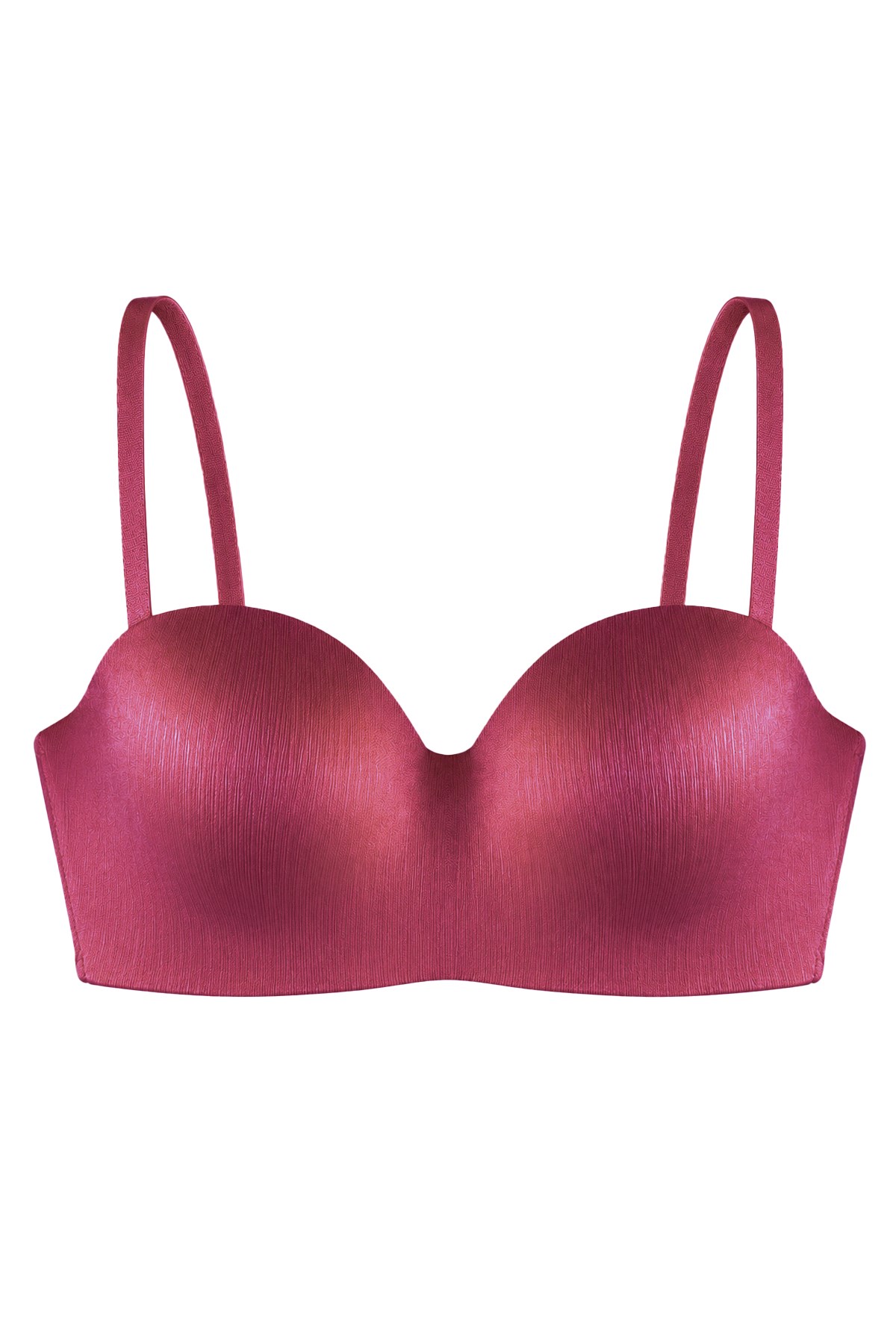 Seamless Bra - Maris | Vişne Micro Balenli Parlak Straplez Kadın Sütyen