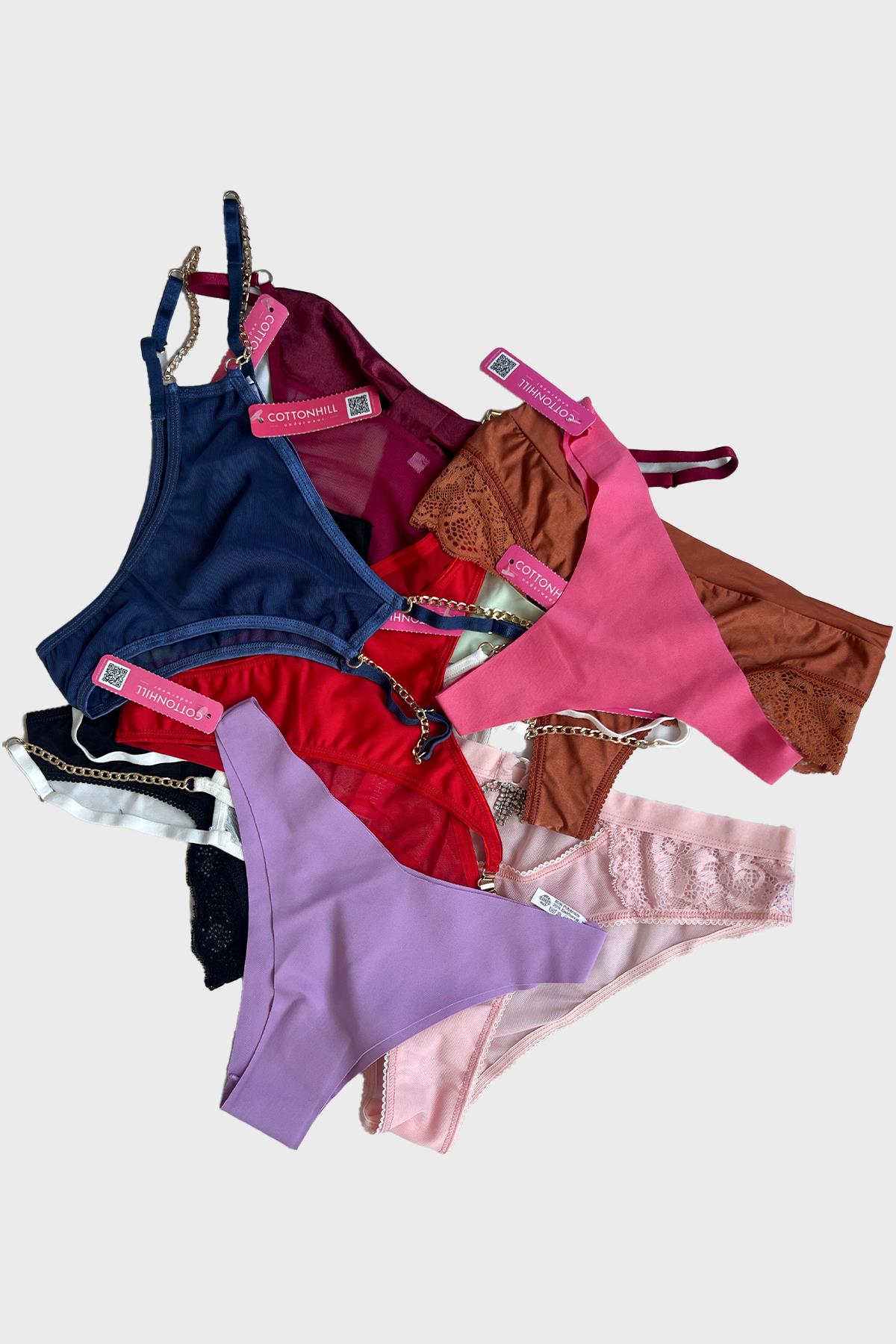 Kadın Bikini Külot Brezilya Külot Tanga Külot Karma Paket 5li