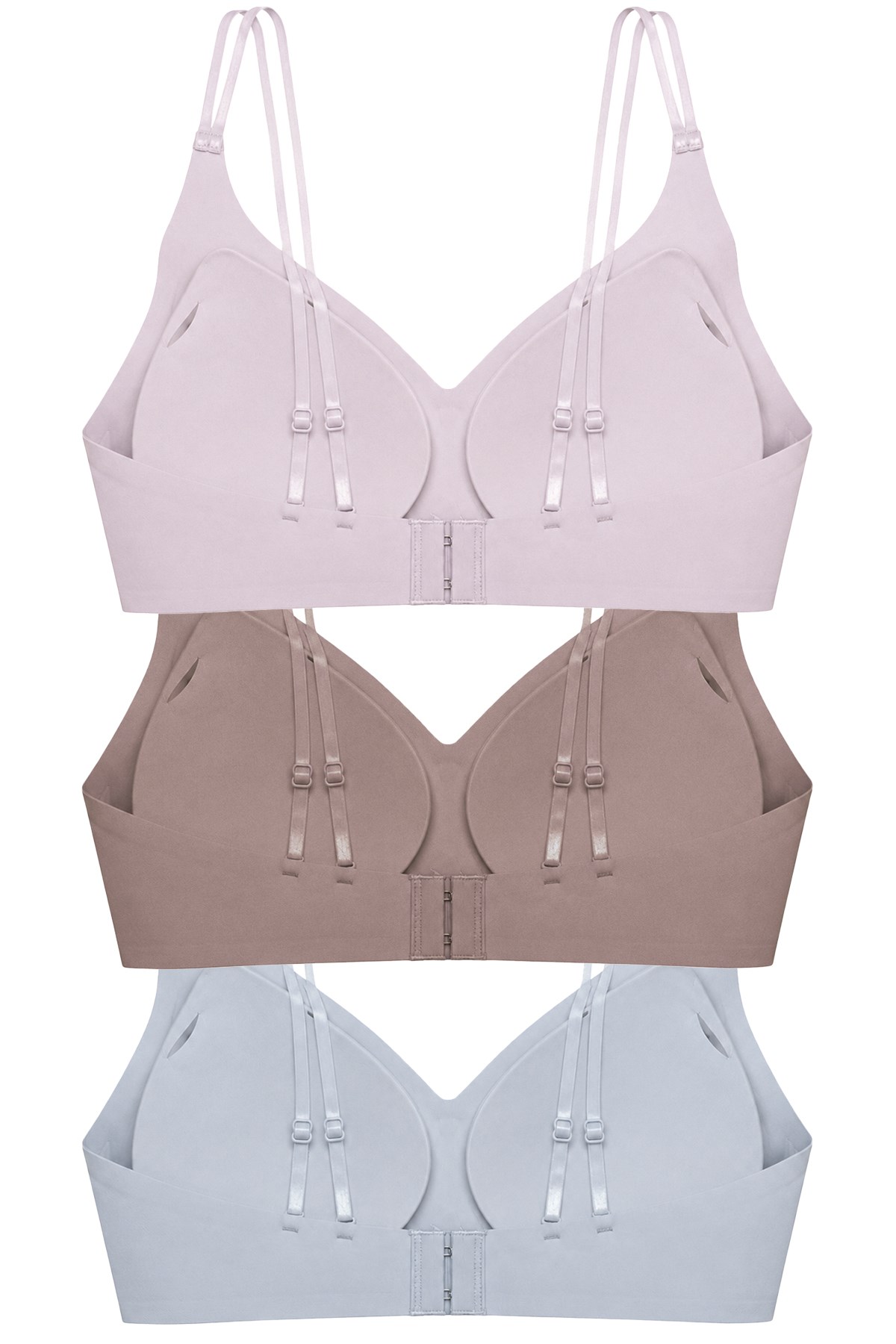 Seamless Bra - Viora | Lazer Kesim Balensiz Kontur Kabartma Detaylı Dikişsiz Kadın Sütyen 3lü Paket