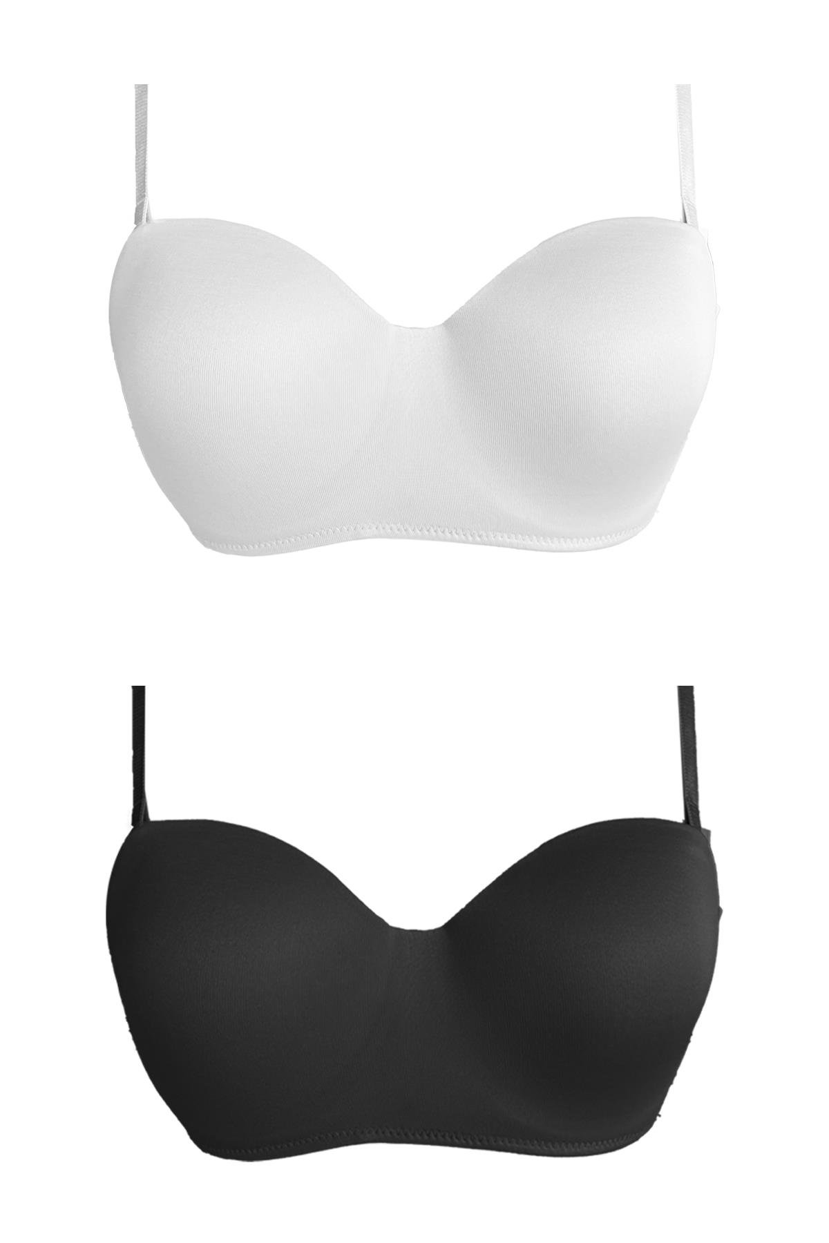 Balenli Toparlayıcı Dolgusuz Straplez Sütyen 2li Paket