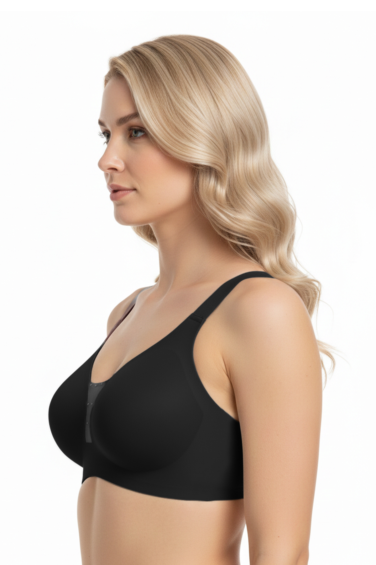 Seamless Bra - Balance | Siyah Lazer Kesim Taşlı Dikişsiz Toparlayıcı Büyük Beden Kadın Sütyen