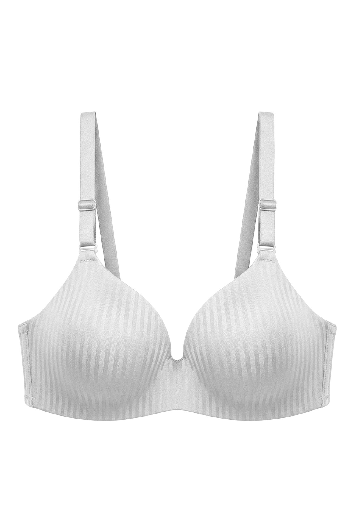 Seamless Bra - Rivelle | Beyaz Mikro Çizgi Desenli Balensiz Günlük Kadın Sütyen
