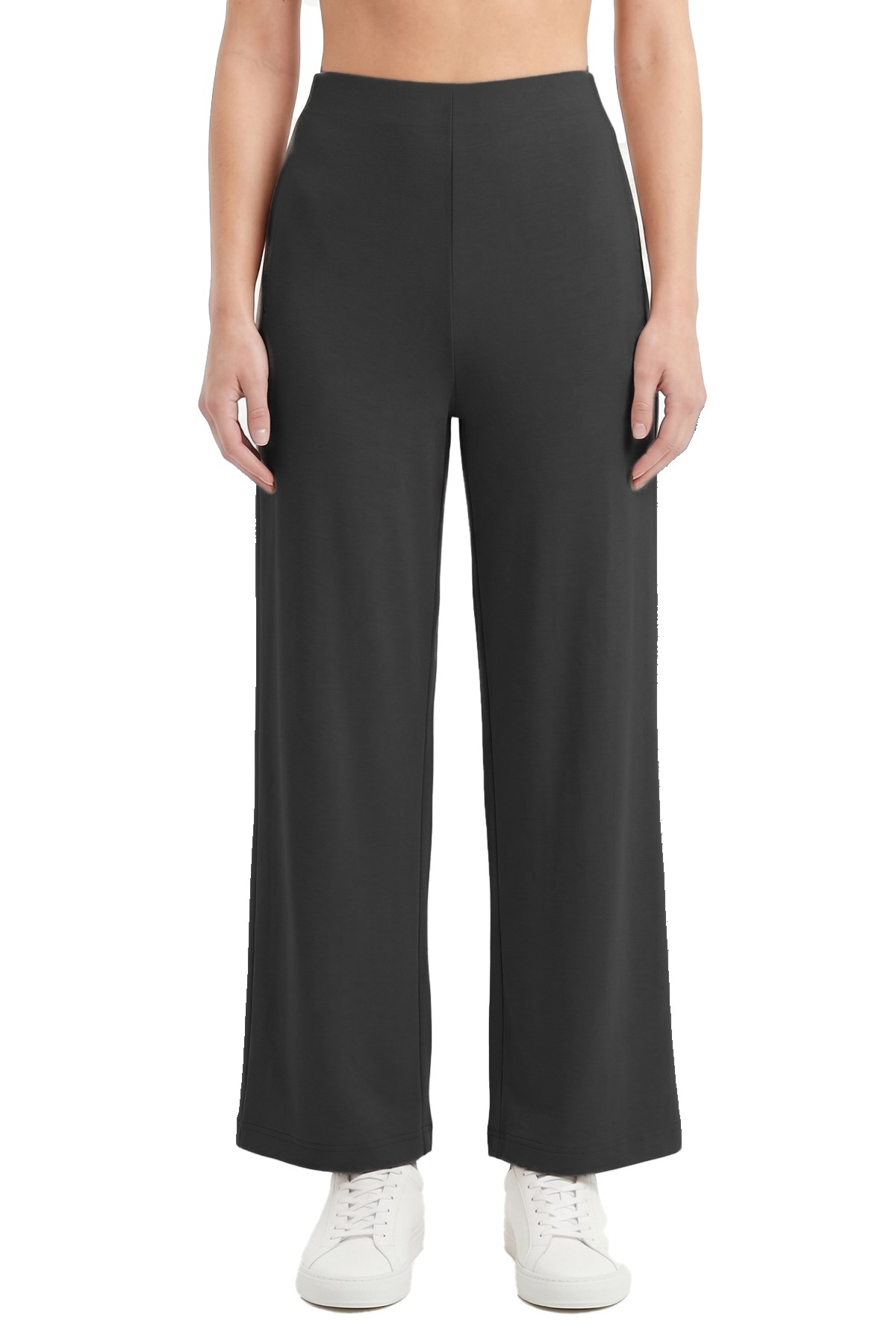 Premium - Sway Collection | Siyah Basic Yüksel Bel Modal Bol Paça Kadın Pantolon