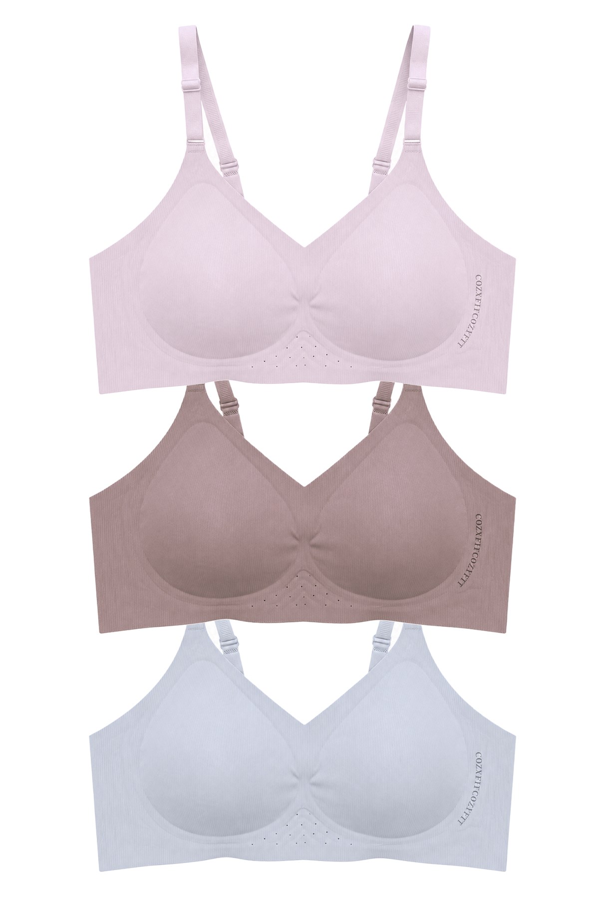 Seamless Bra - Alure | Lazer Kesim Balensiz Perfore Detaylı Dikişsiz Kadın Sütyen 3lü Paket