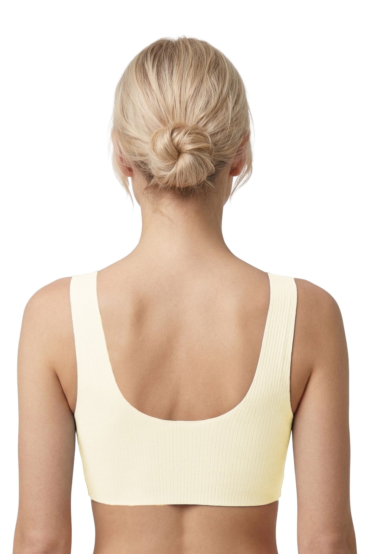 Seamless Bra - Feel | Krem Lazer Kesim Çizgi Detaylı Önü Açılabilir Dikişsiz Kadın Sütyen