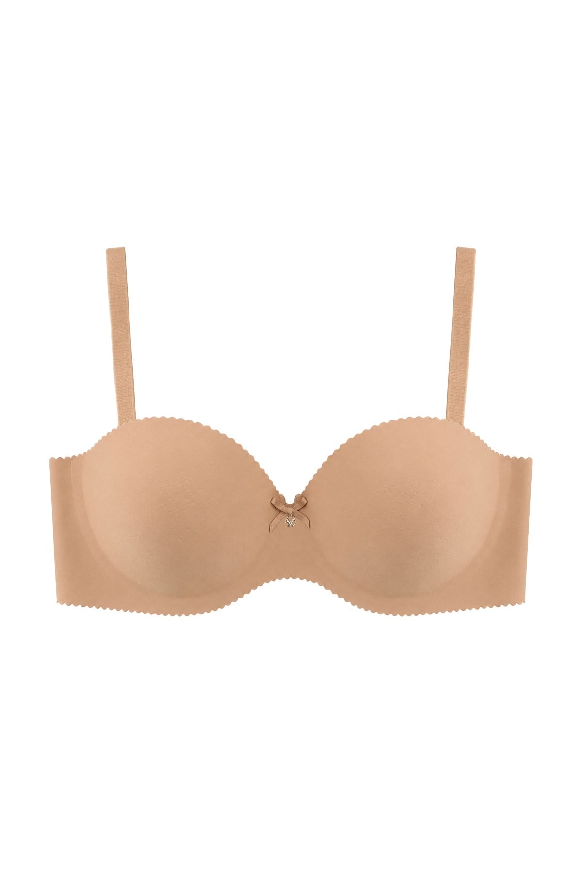 Seamless Bra - Serina | Ten Balenli Lazer Kesim Yarım Dolgulu Push Up Straplez Kadın Sütyen