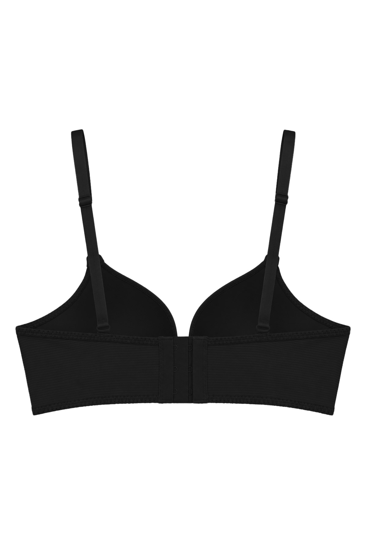 Seamless Bra - Renoa | Siyah Rib Dokulu Balensiz Doğal Form Straplez Kadın Sütyen