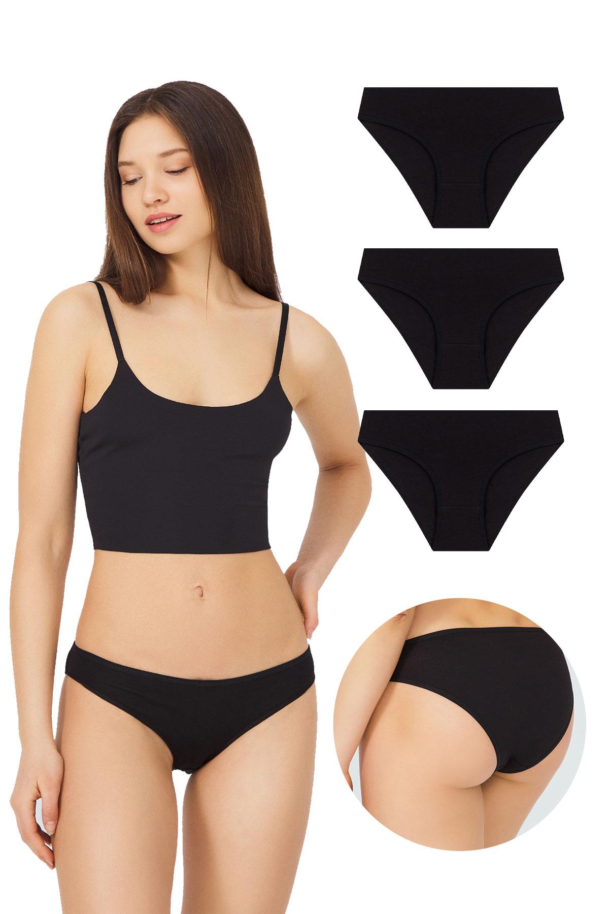 Basic Pamuklu Kadın Bikini Külot 3lü Paket - 7