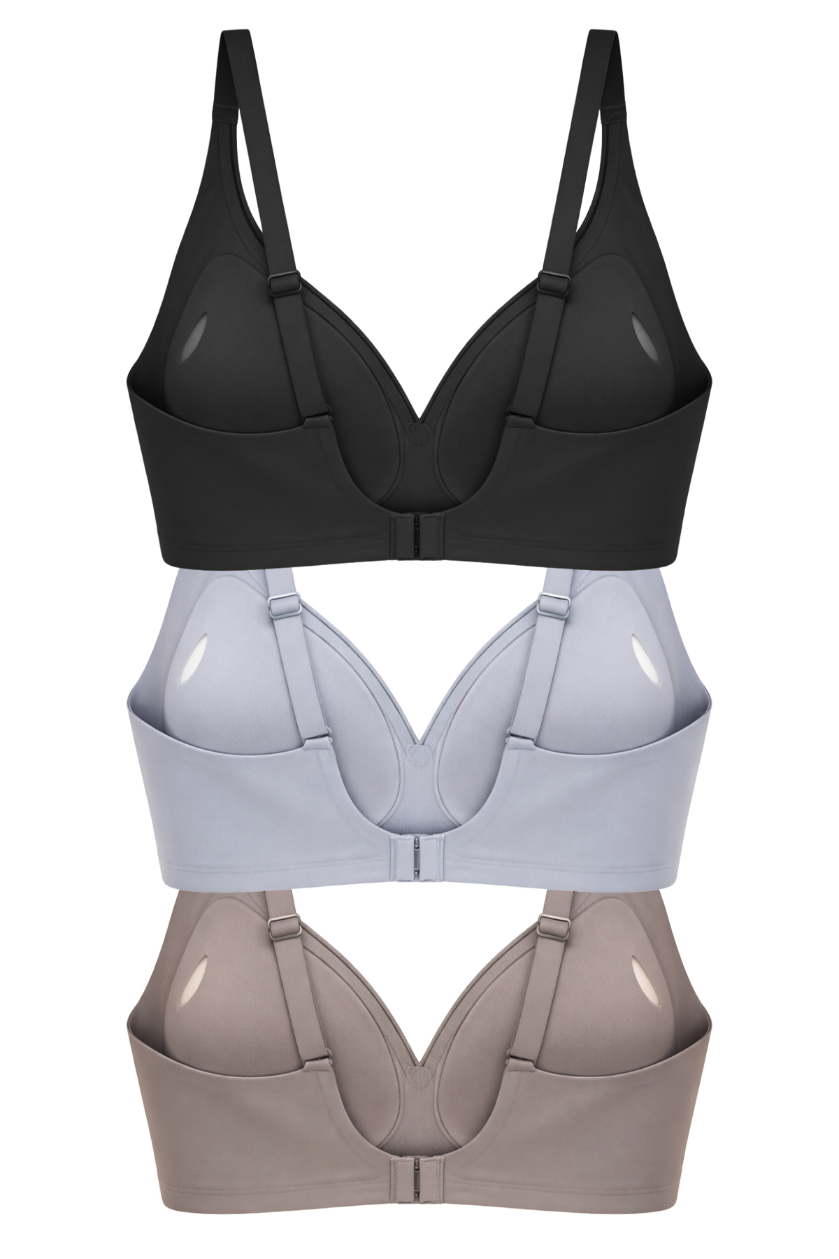Seamless Bra - Slight | Lazer Kesim Dikişsiz Dilim Detaylı Balensiz Kadın Sütyen 3lü Paket-2