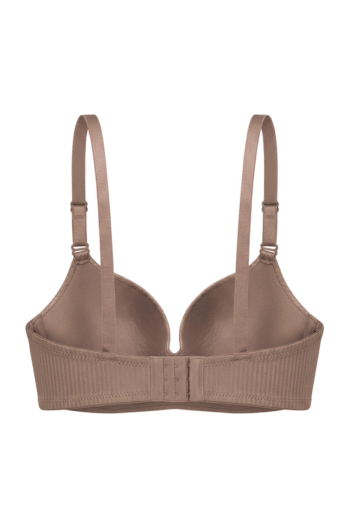 Seamless Bra - Rivelle | Kahverengi Mikro Çizgi Desenli Balensiz Günlük Kadın Sütyen