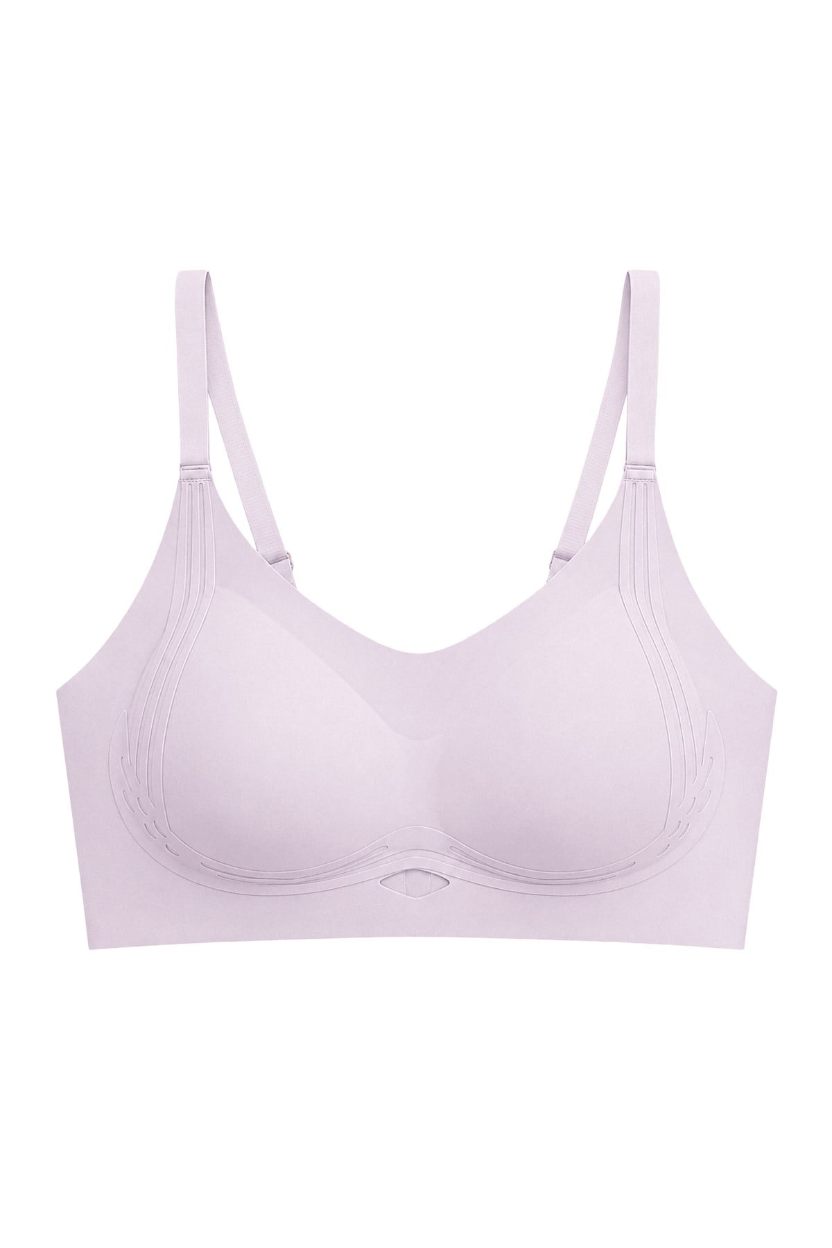 Seamless Bra - Elaris | Lila Lazer Kesim Balensiz Dekolteli Şerit Detay Dikişsiz Kadın Sütyen