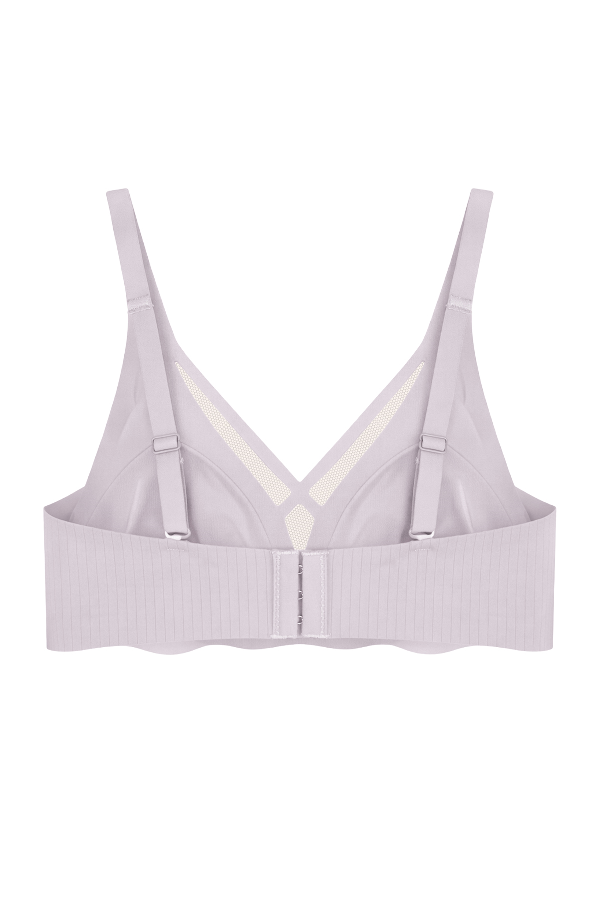 Seamless Bra - Liny | Lila Lazer Kesim Dikişsiz Çizgi Desenli Dekolteli Kadın Sütyen
